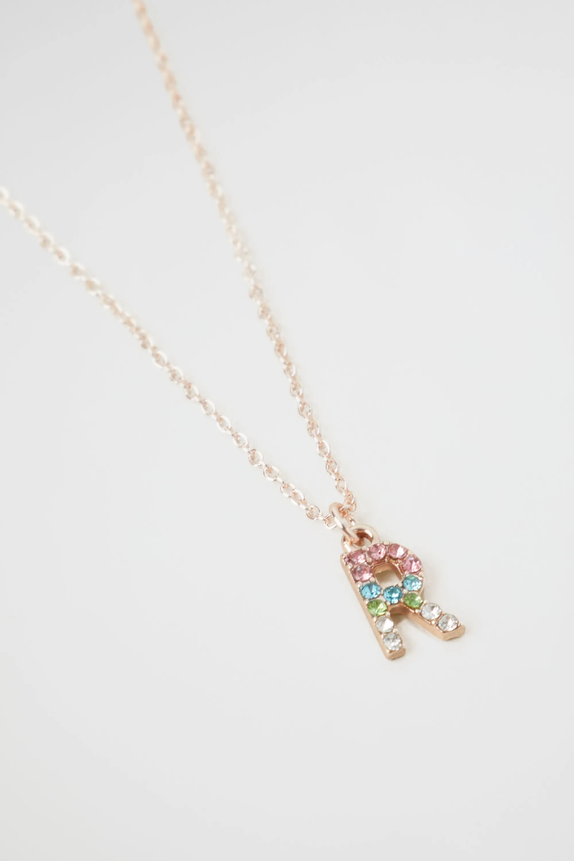 Girl Seed Heritage Jewellery-Ainbow Diamante Initial Necklace