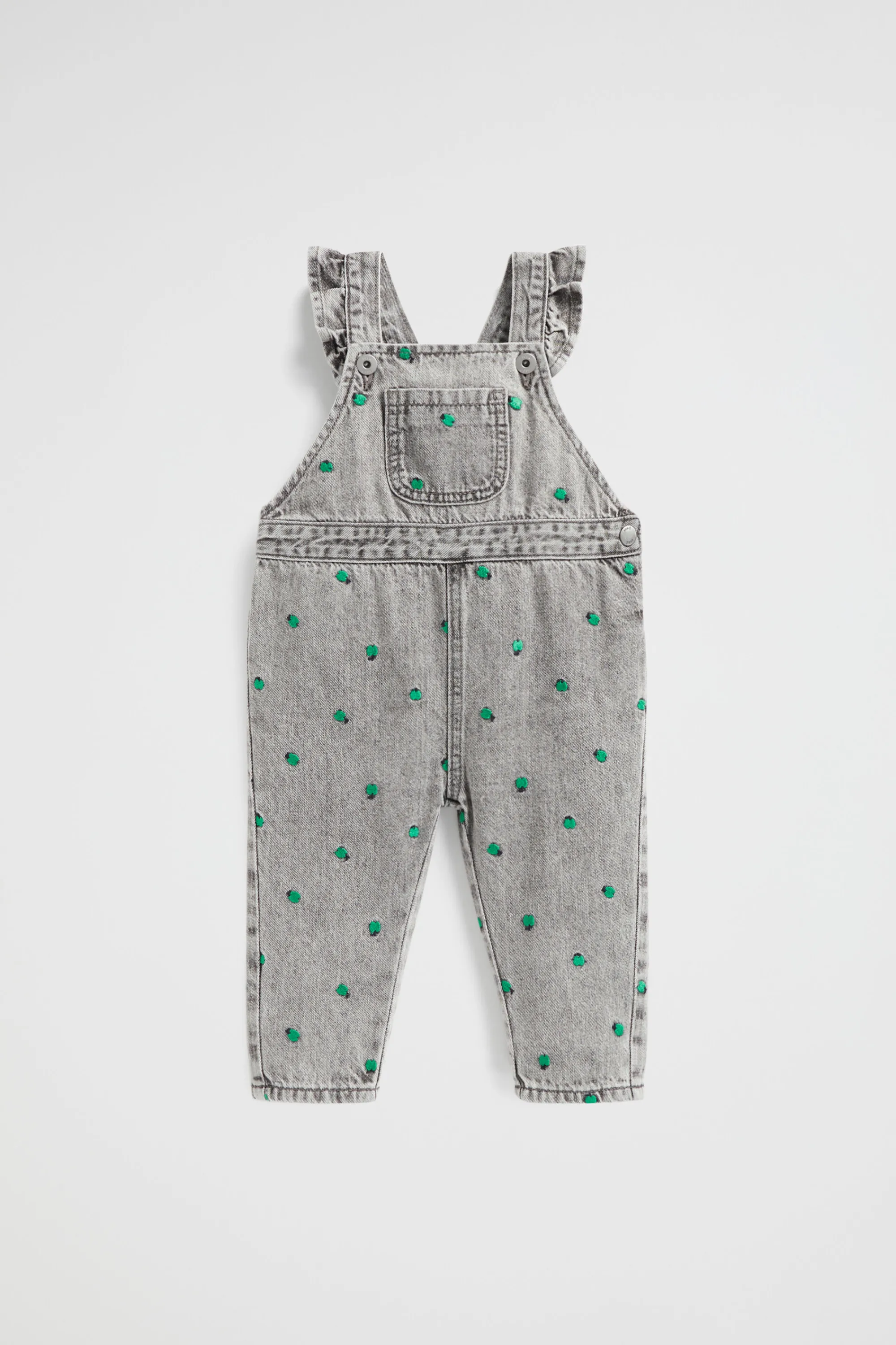 Baby Girl Seed Heritage Dresses-Apple Embroidered Overall