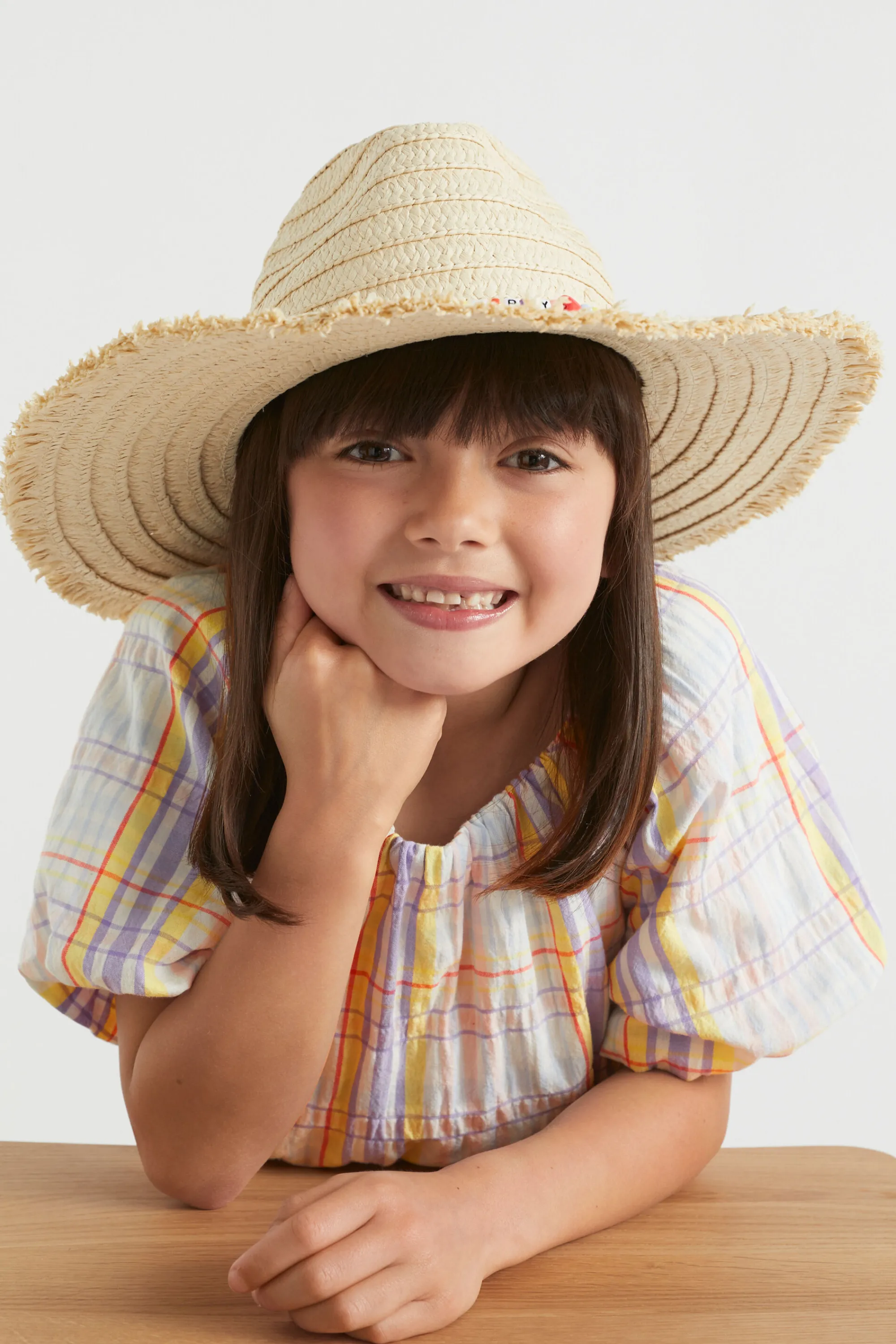 Girl Seed Heritage Hats & Beanies & Caps-Beaded Frayed Edge Panama