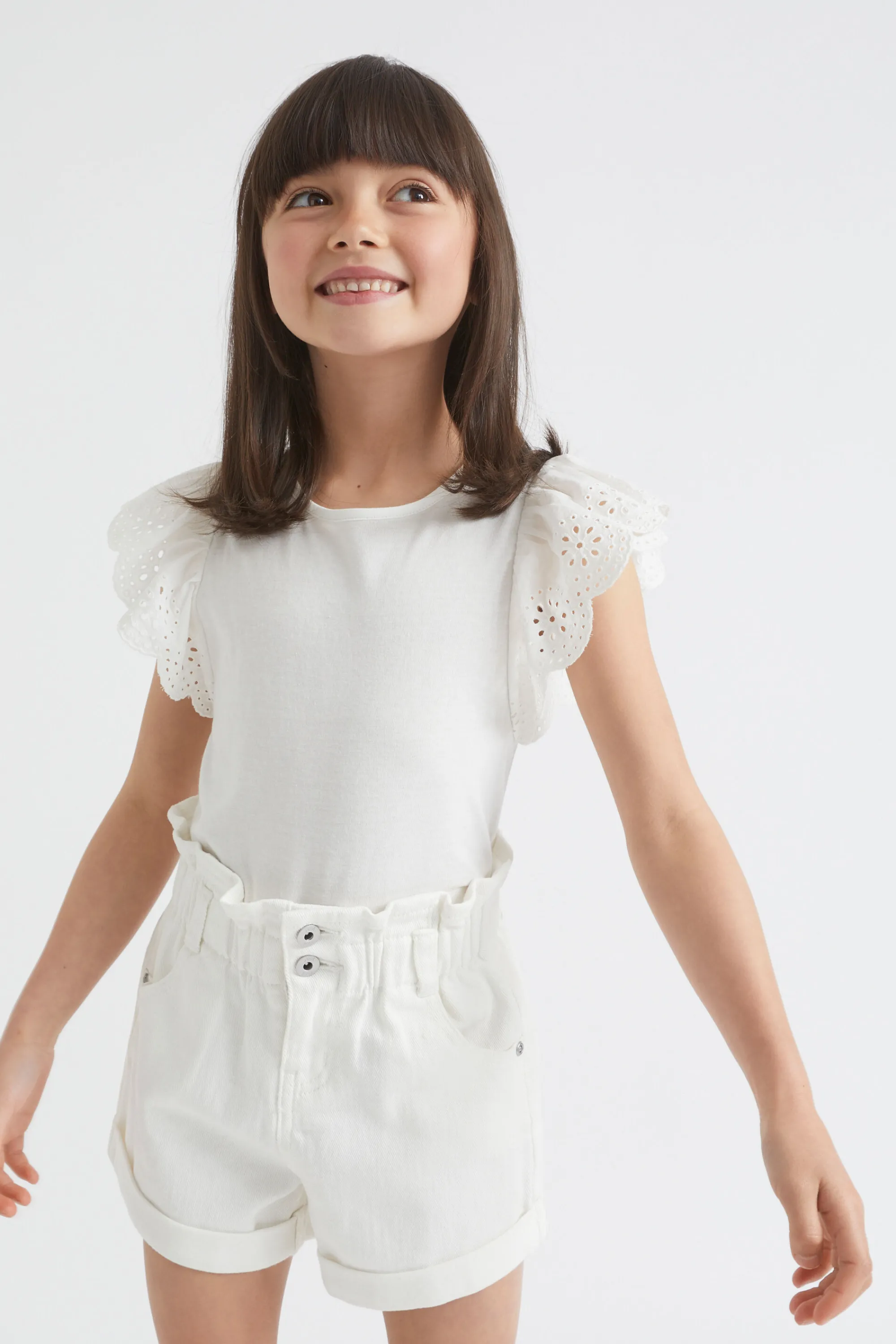 Girl Seed Heritage T-Shirts & Tops-Broderie Frill Top