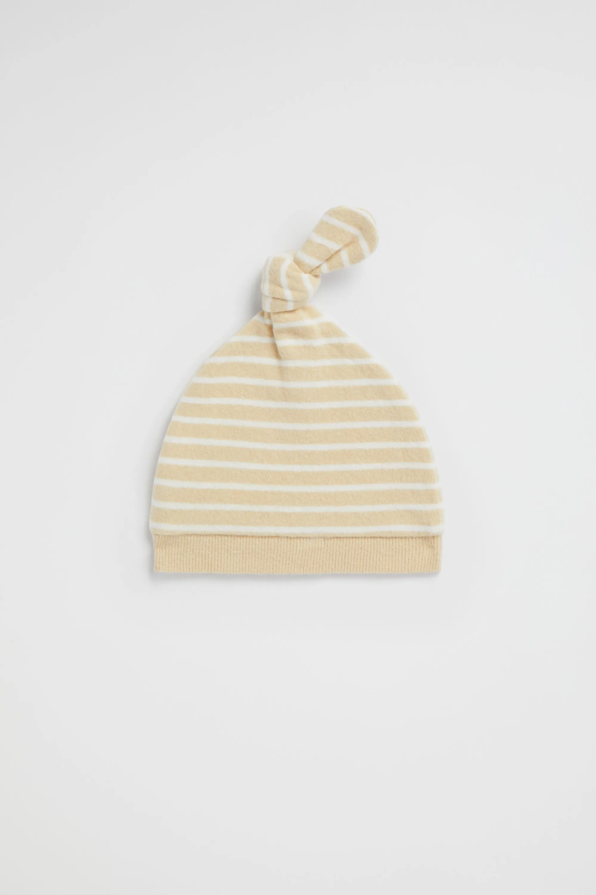 Newborn Seed Heritage Beanies-Brushed Stripe Knot Hat