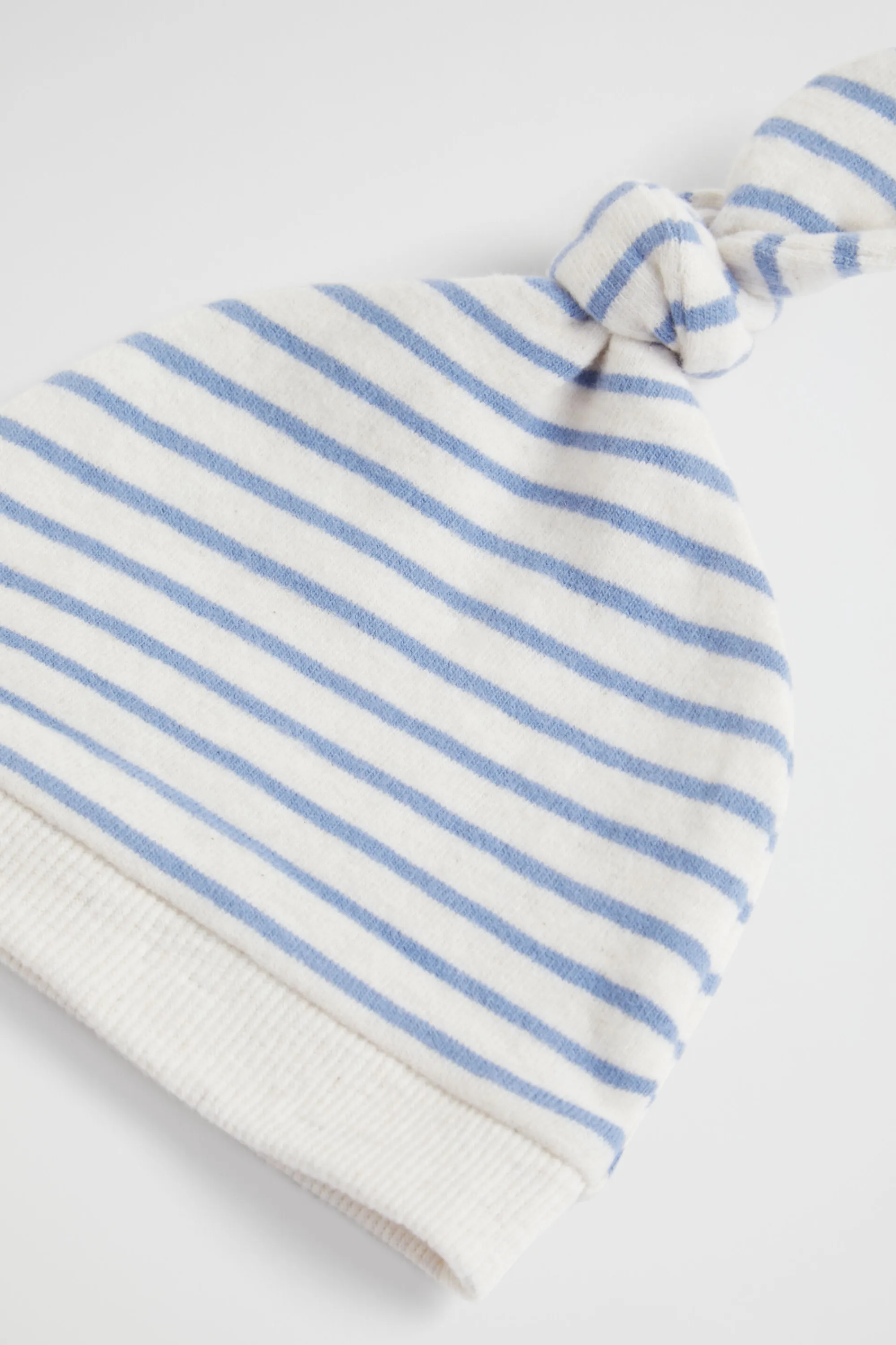 Newborn Seed Heritage Beanies-Brushed Stripe Knot Hat