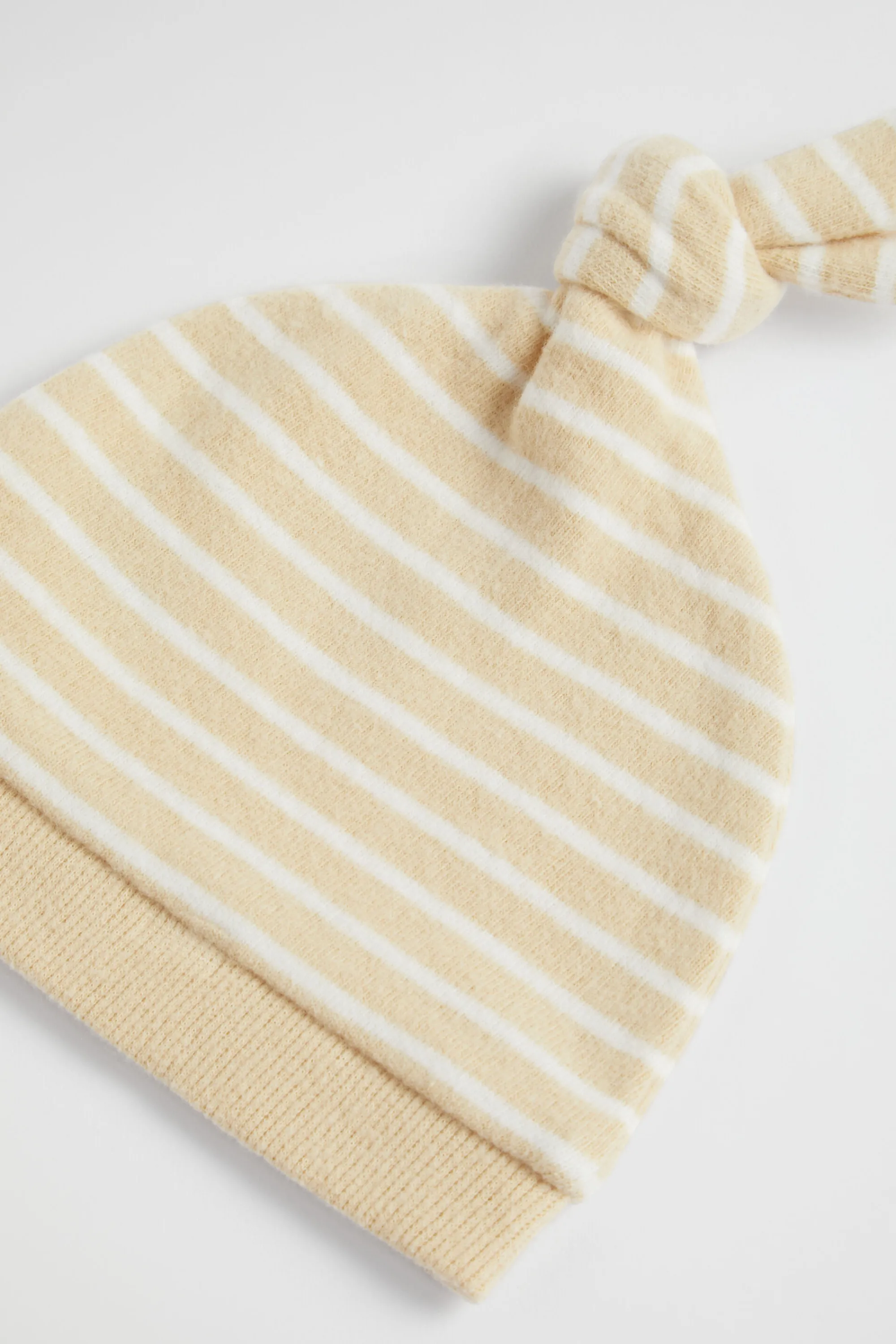 Newborn Seed Heritage Beanies-Brushed Stripe Knot Hat