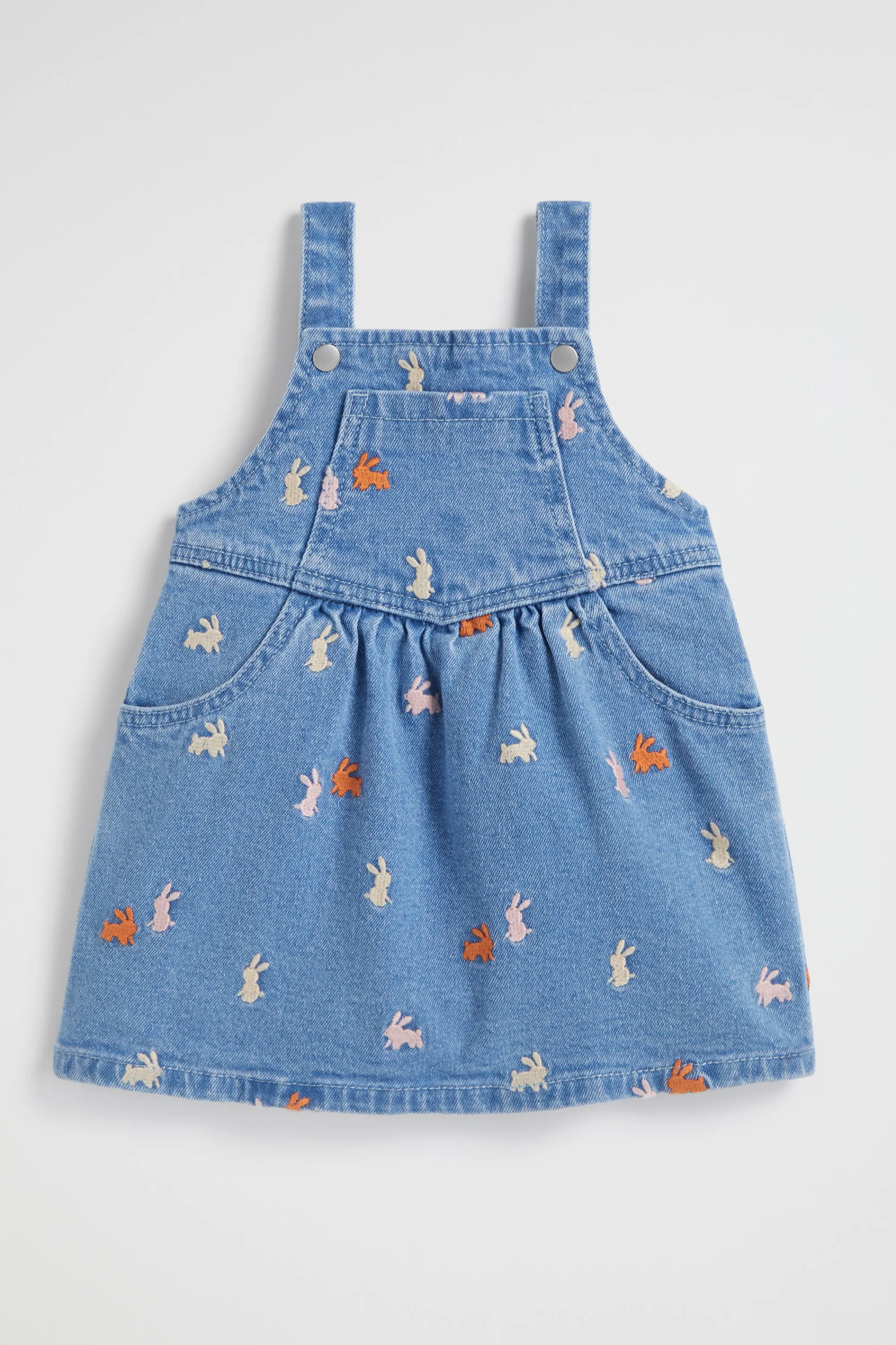 Baby Girl Seed Heritage Denim & Jeans-Bunny Denim Pinafore