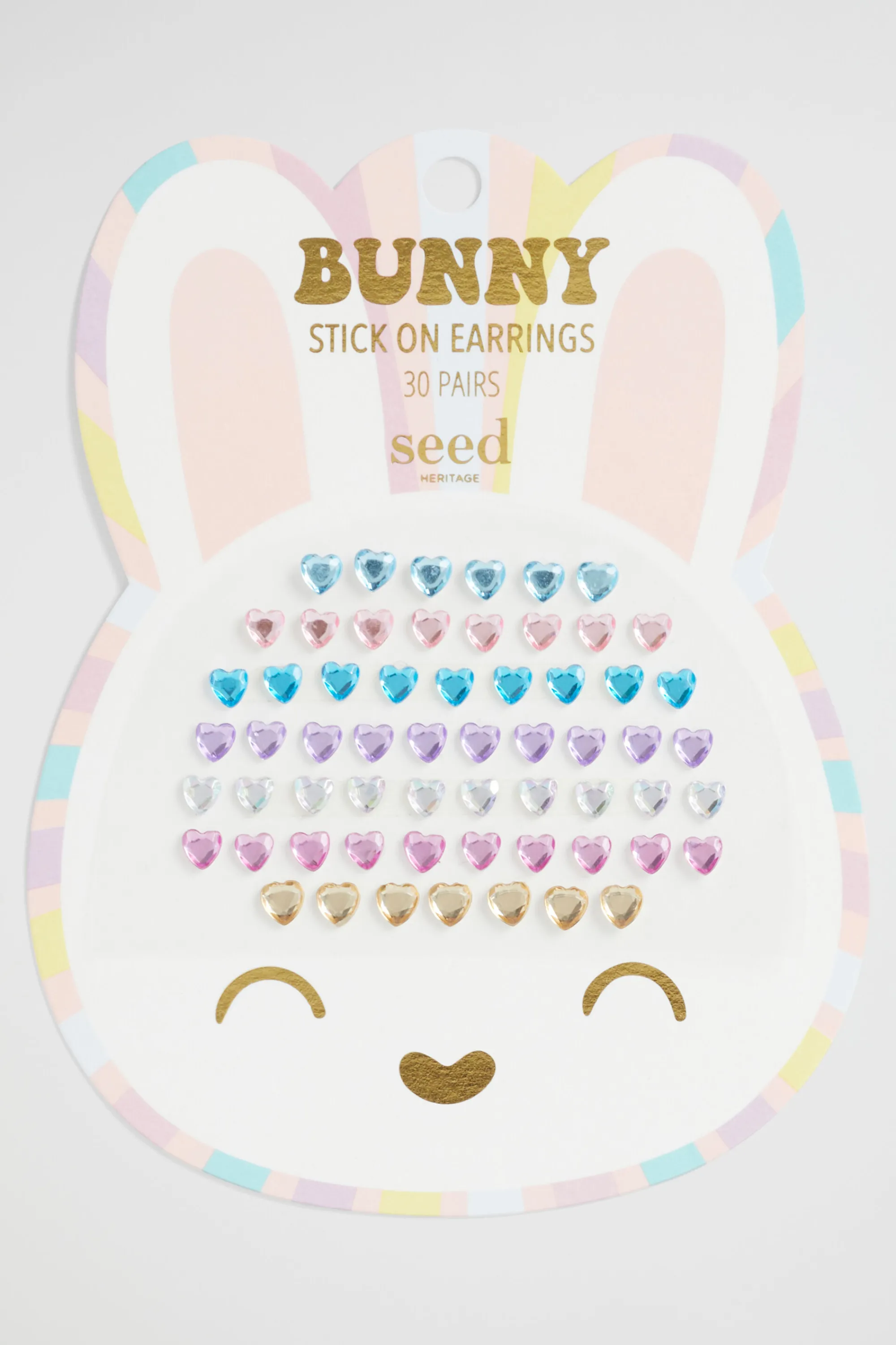 Girl Seed Heritage Jewellery-Bunny Rainbow Stick On Earrings