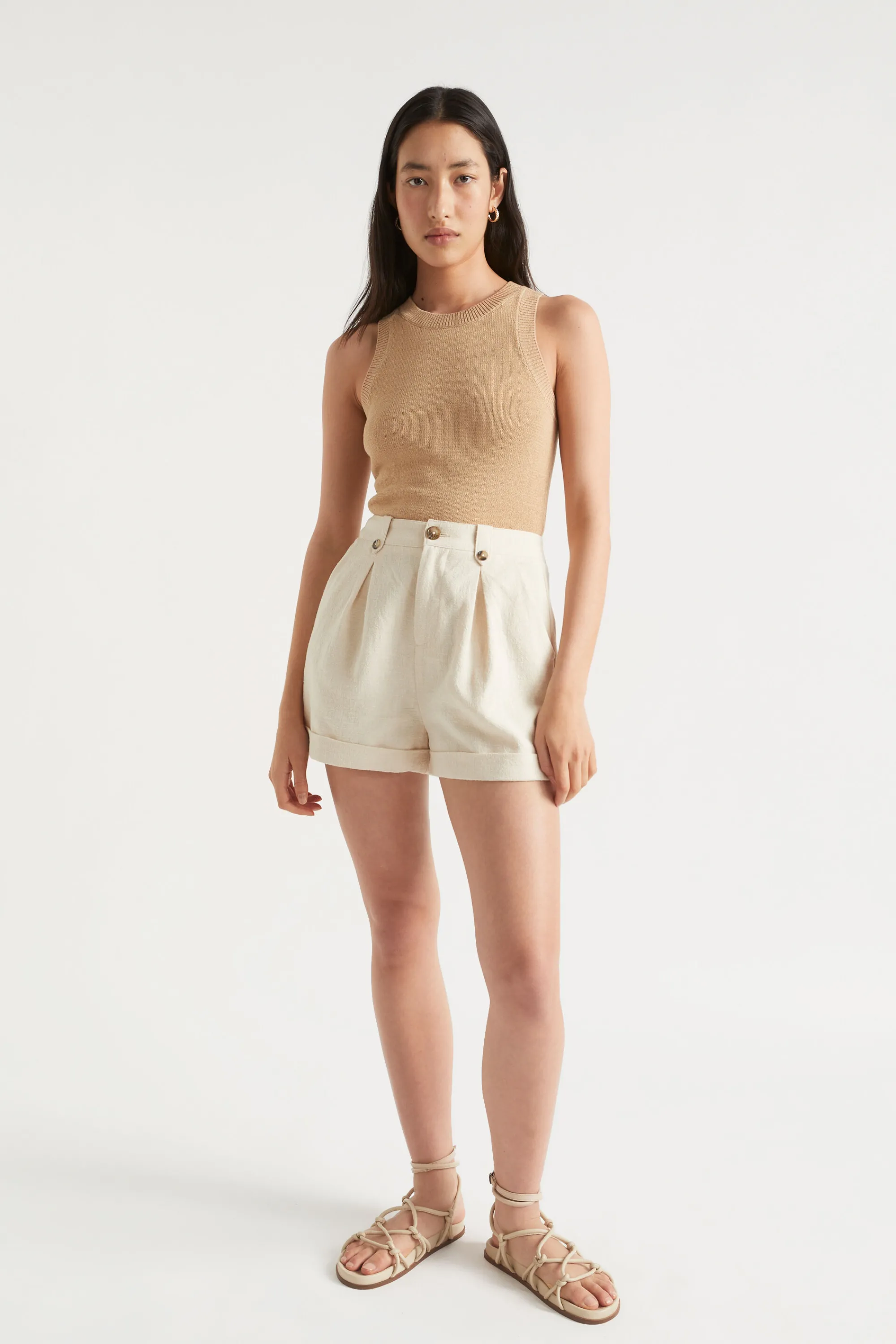 Woman Seed Heritage Shorts-Button Pleat Front Short