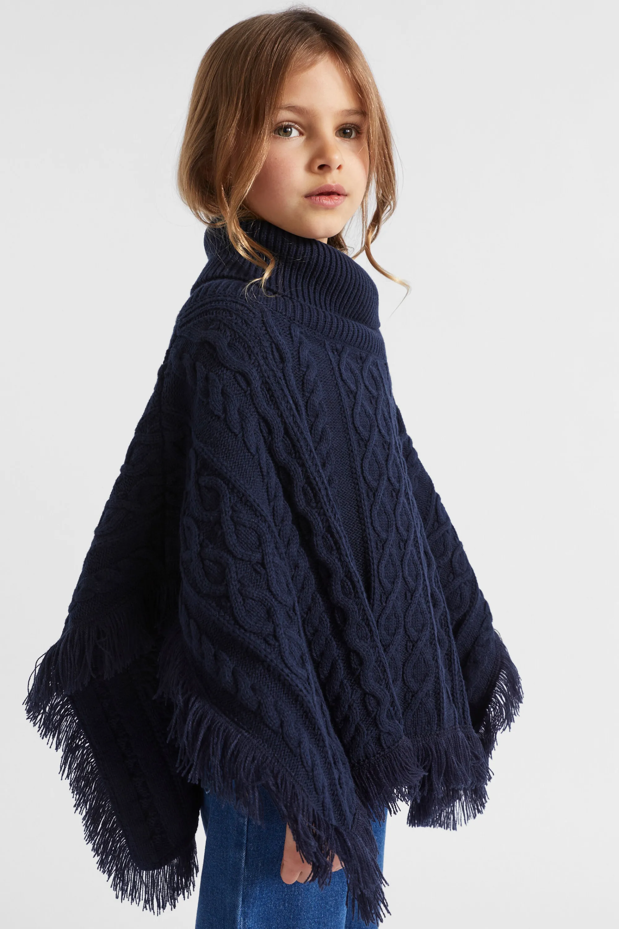 Girl Seed Heritage Ponchos & Capes-Cable Knit Poncho