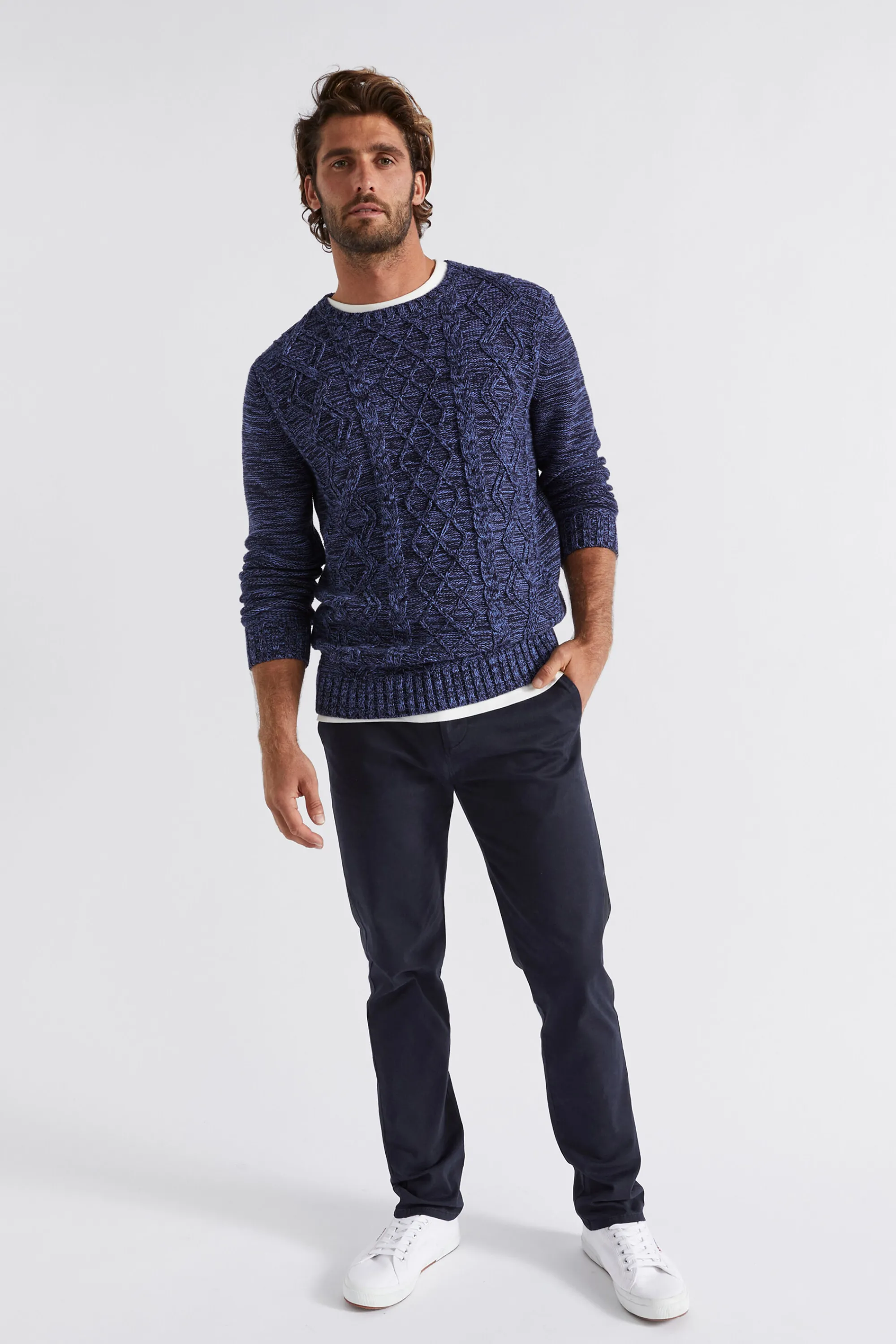 Man Seed Heritage T-Shirts & Sweaters-Cable Knit Sweater