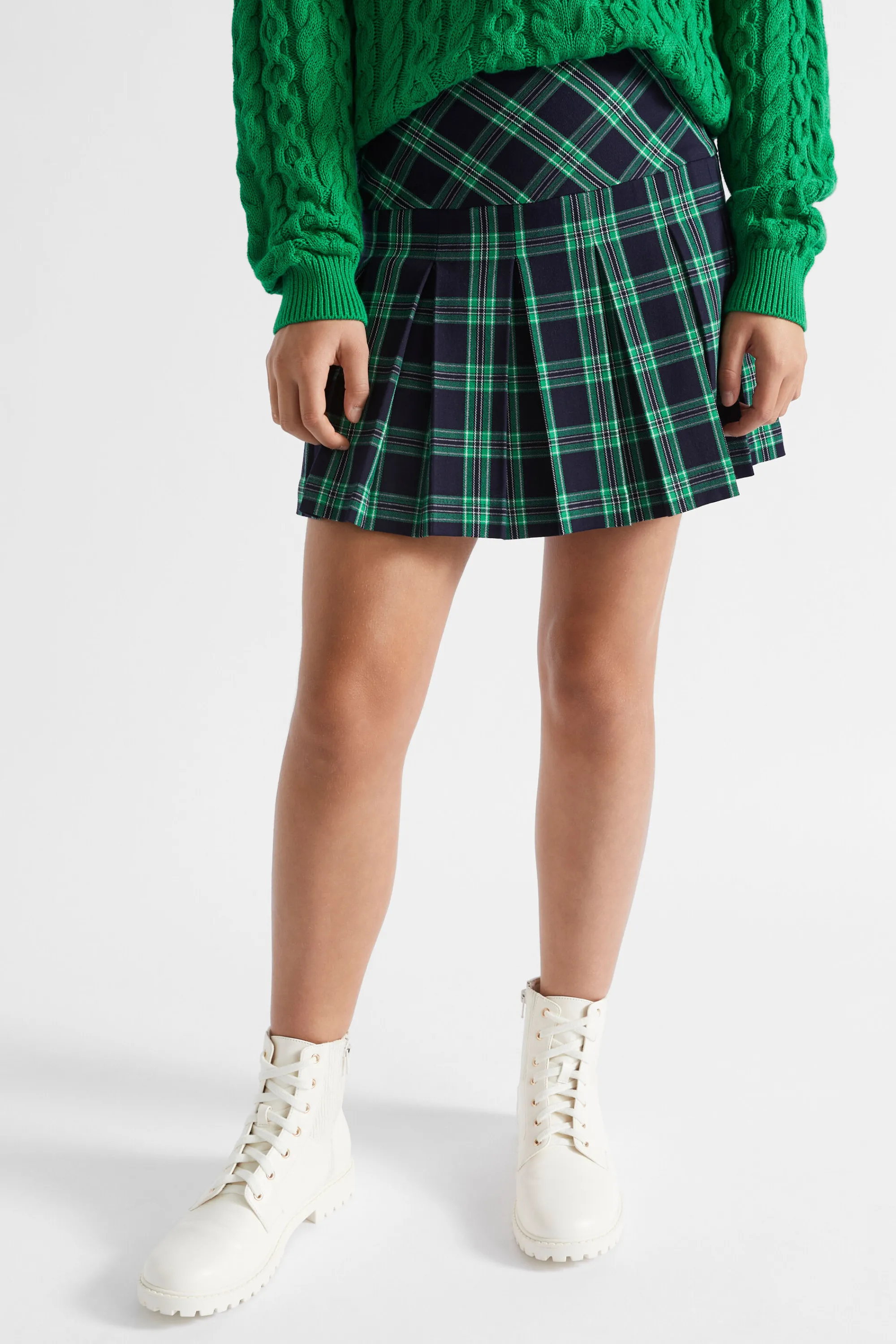 Teen Girl Seed Heritage Skirts-Check Pleat Skirt