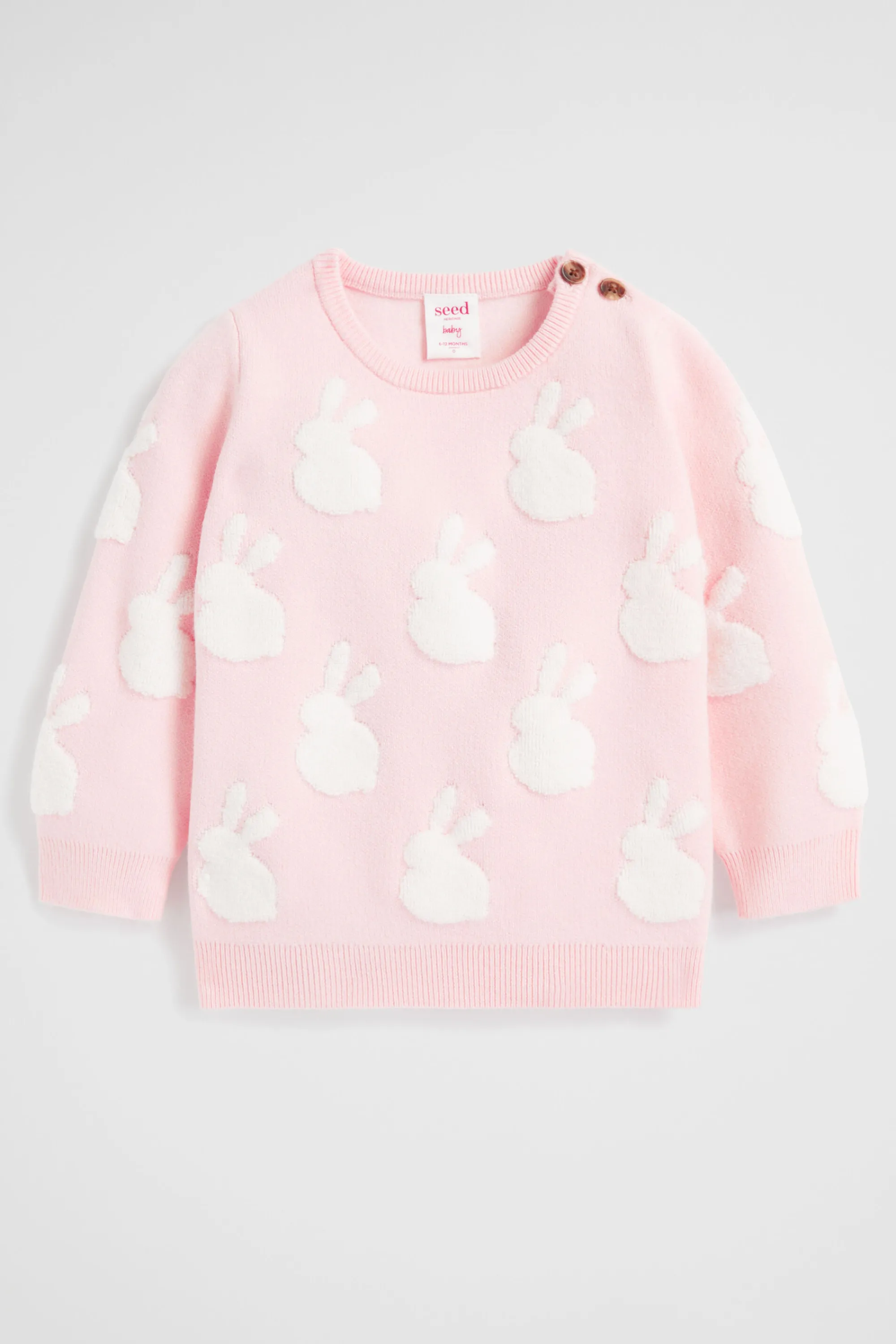 Baby Girl Seed Heritage T-Shirts & Tops-Chenille Bunny Sweat