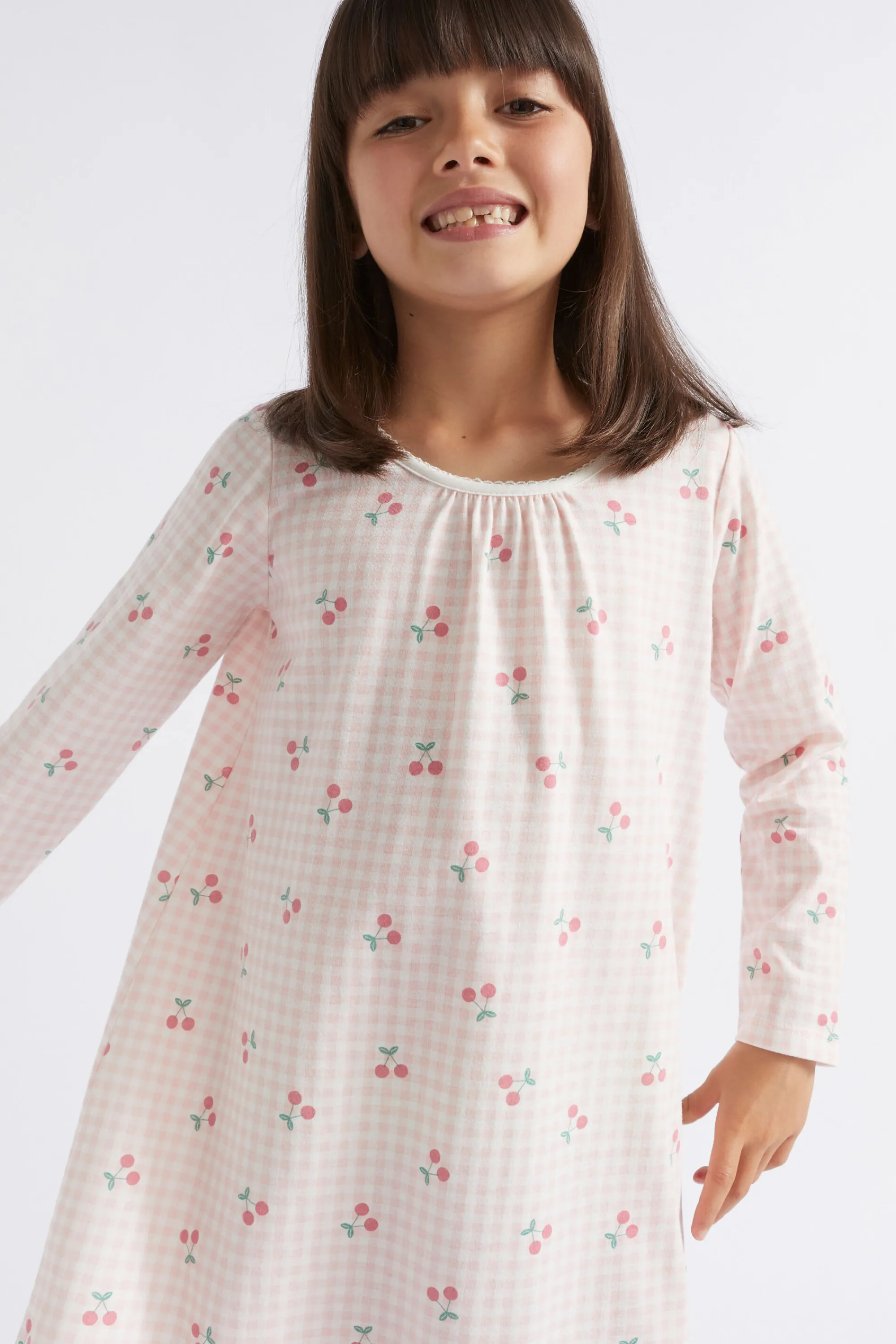 Girl Seed Heritage Pyjamas & Sleepwear-Cherry Gingham Nightie