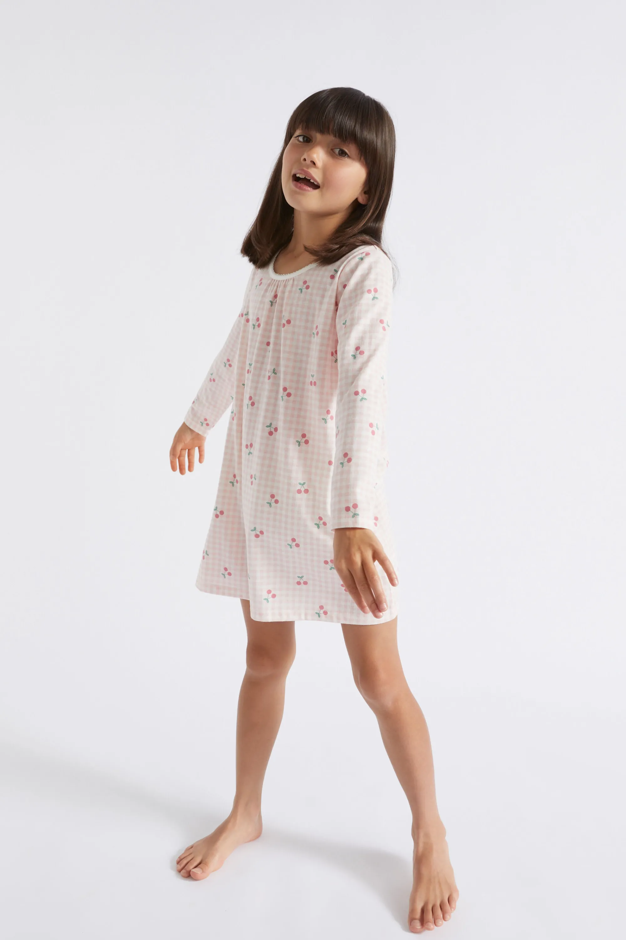 Girl Seed Heritage Pyjamas & Sleepwear-Cherry Gingham Nightie