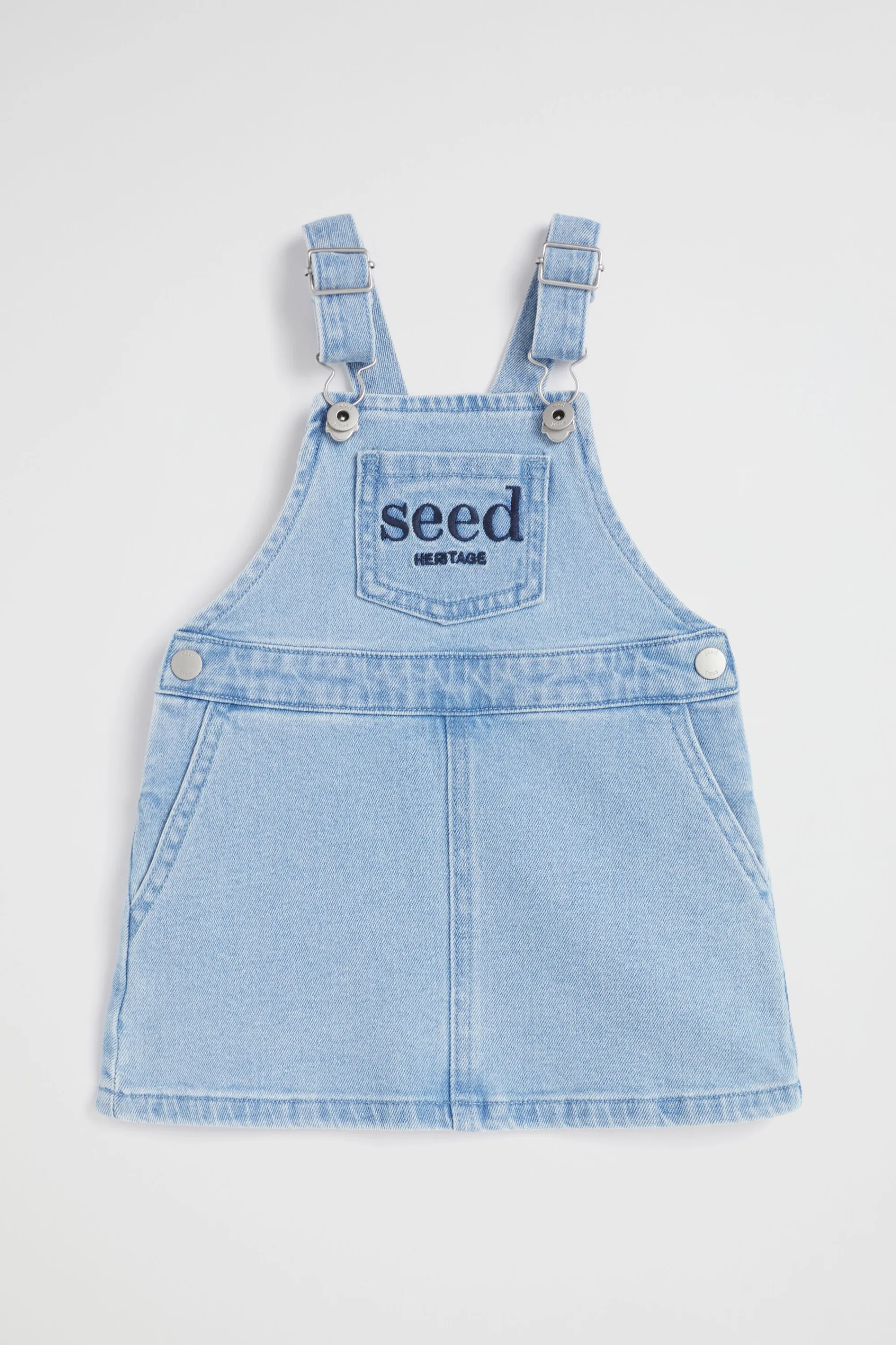 Baby Girl Seed Heritage Denim & Jeans-Core Logo Pinafore