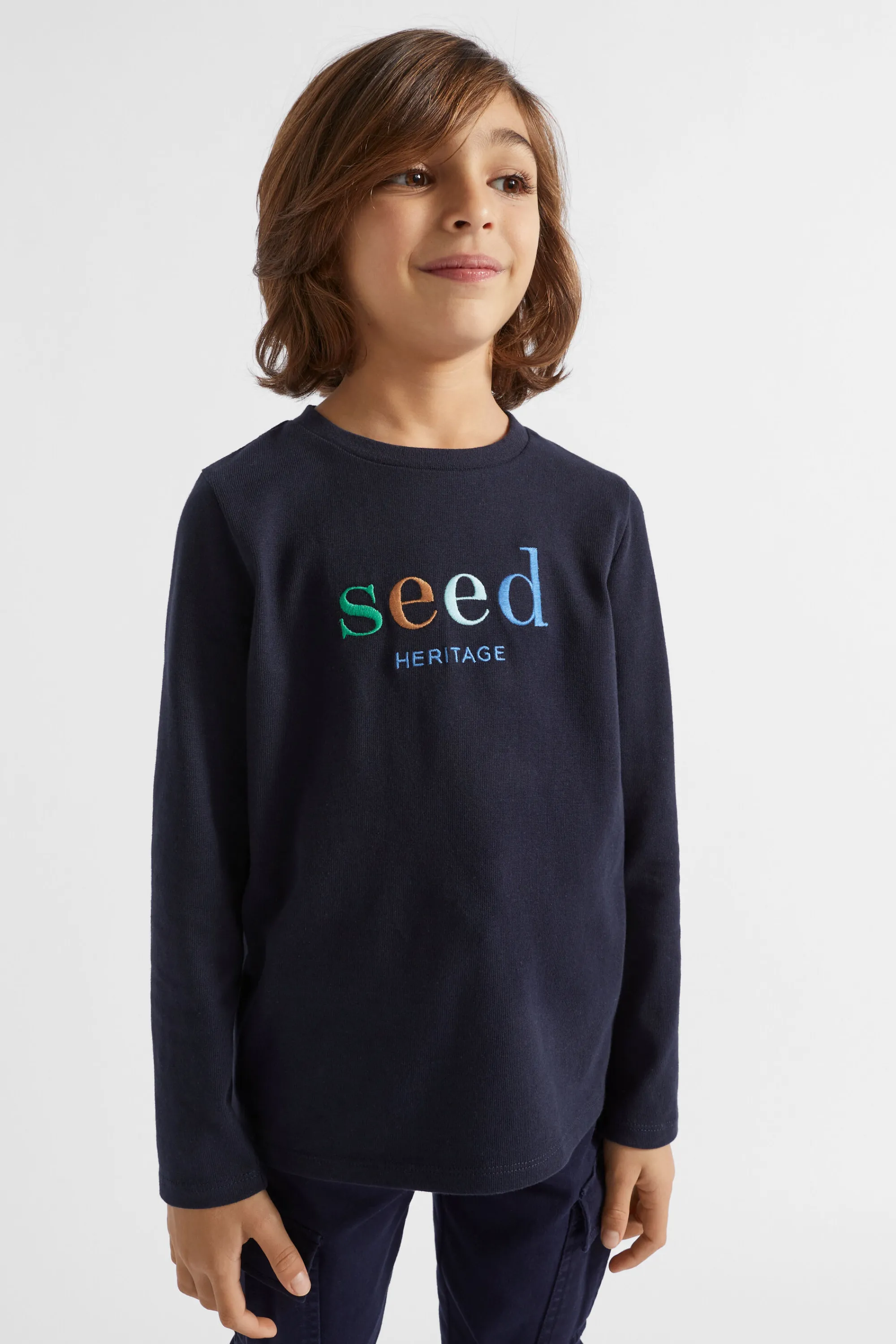 Boy Seed Heritage T-Shirts & Tops-Core Logo Rugby Tee