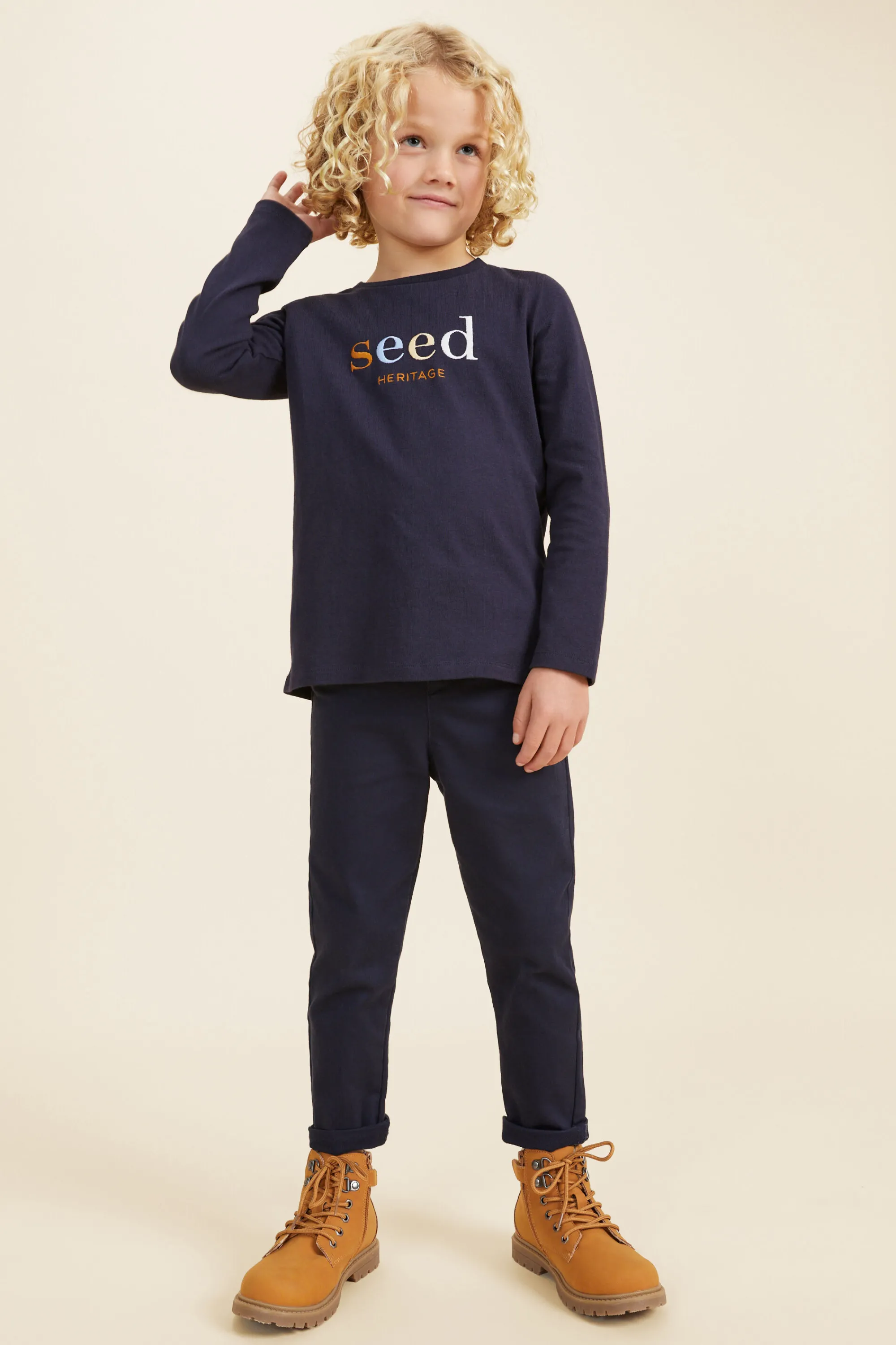 Boy Seed Heritage T-Shirts & Tops-Core Logo Rugby Tee