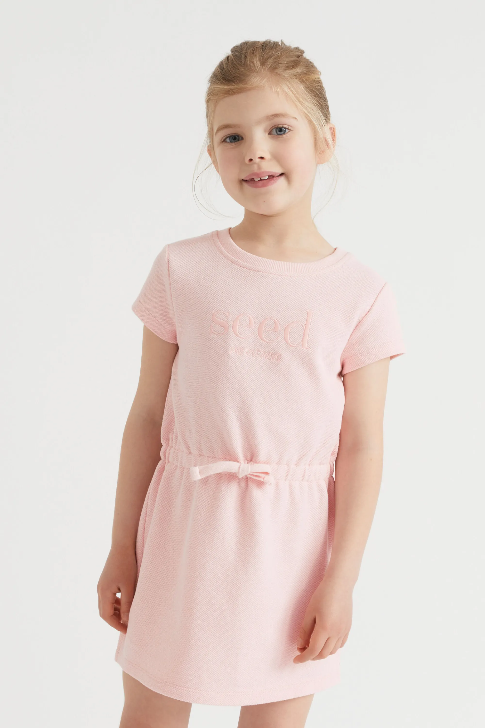 Girl Seed Heritage Dresses-Core Pique Logo Dress