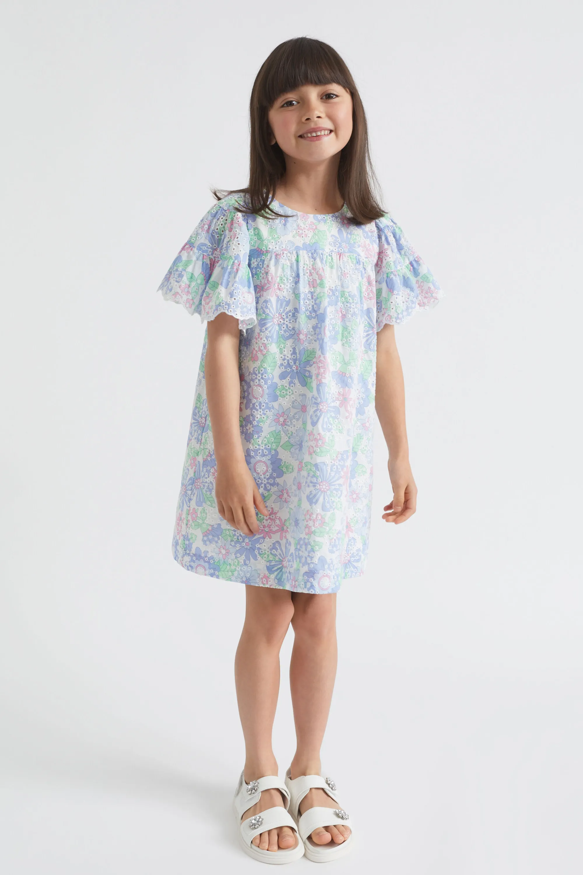 Girl Seed Heritage Dresses-Cutwork Floral Dress