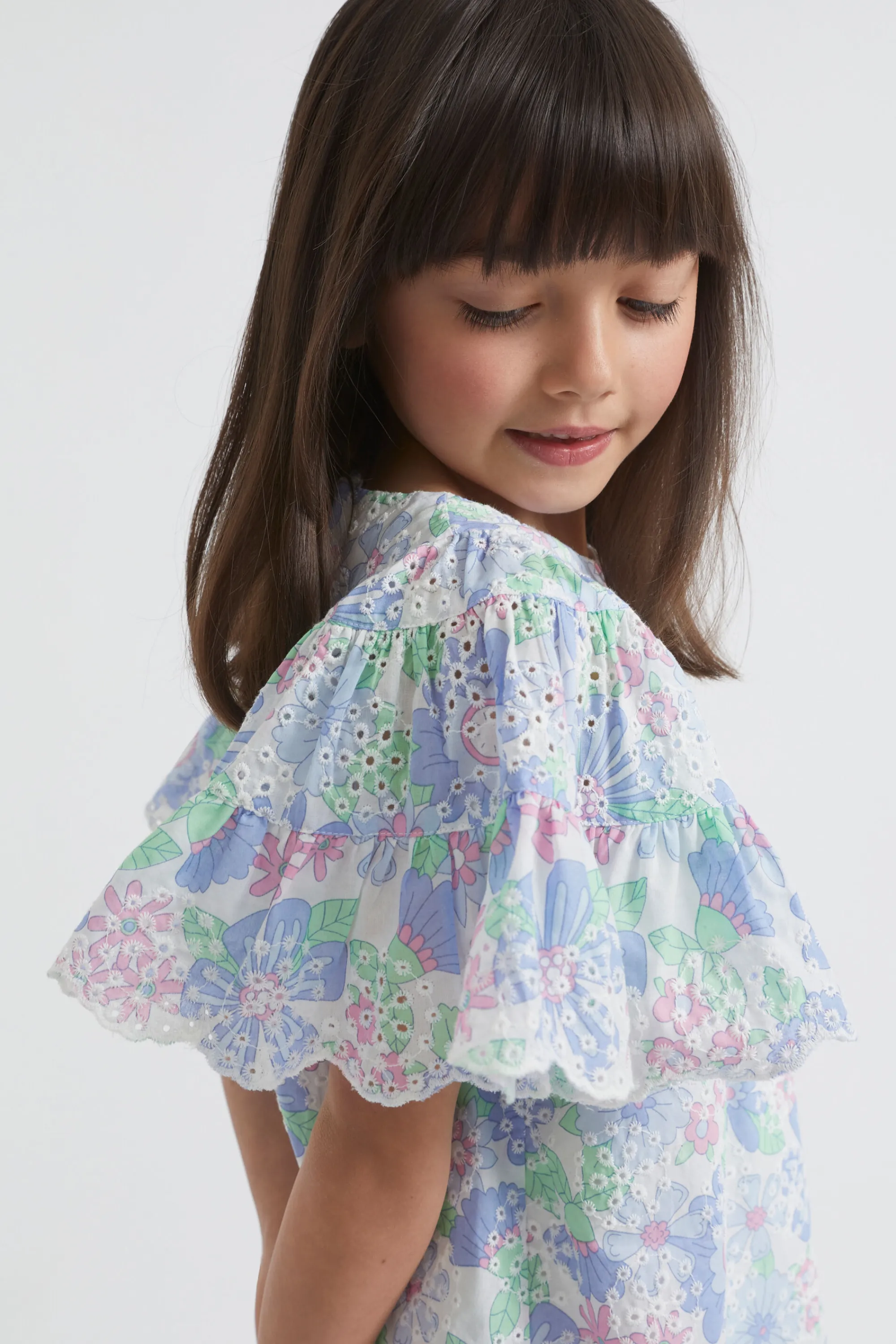 Girl Seed Heritage Dresses-Cutwork Floral Dress