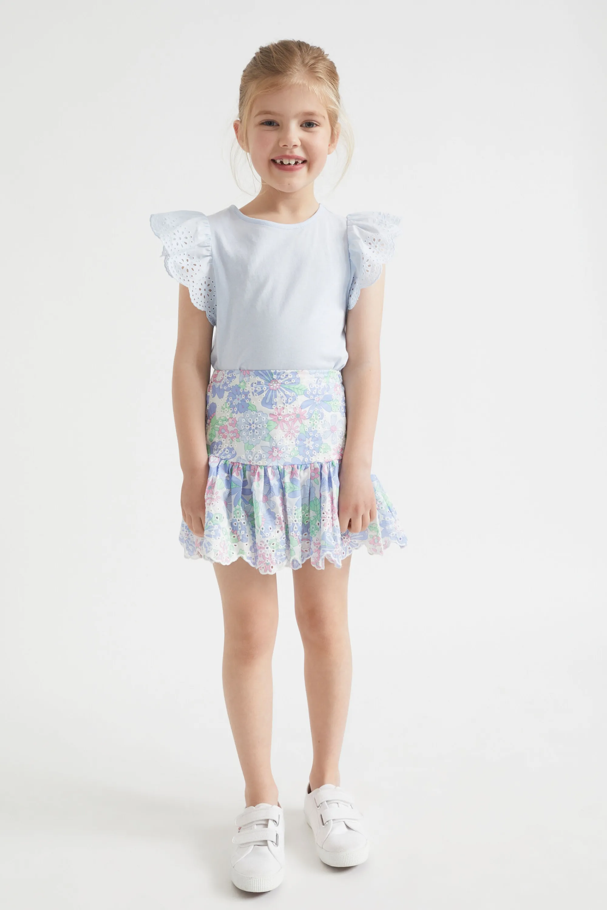 Girl Seed Heritage Skirts-Cutwork Floral Skirt