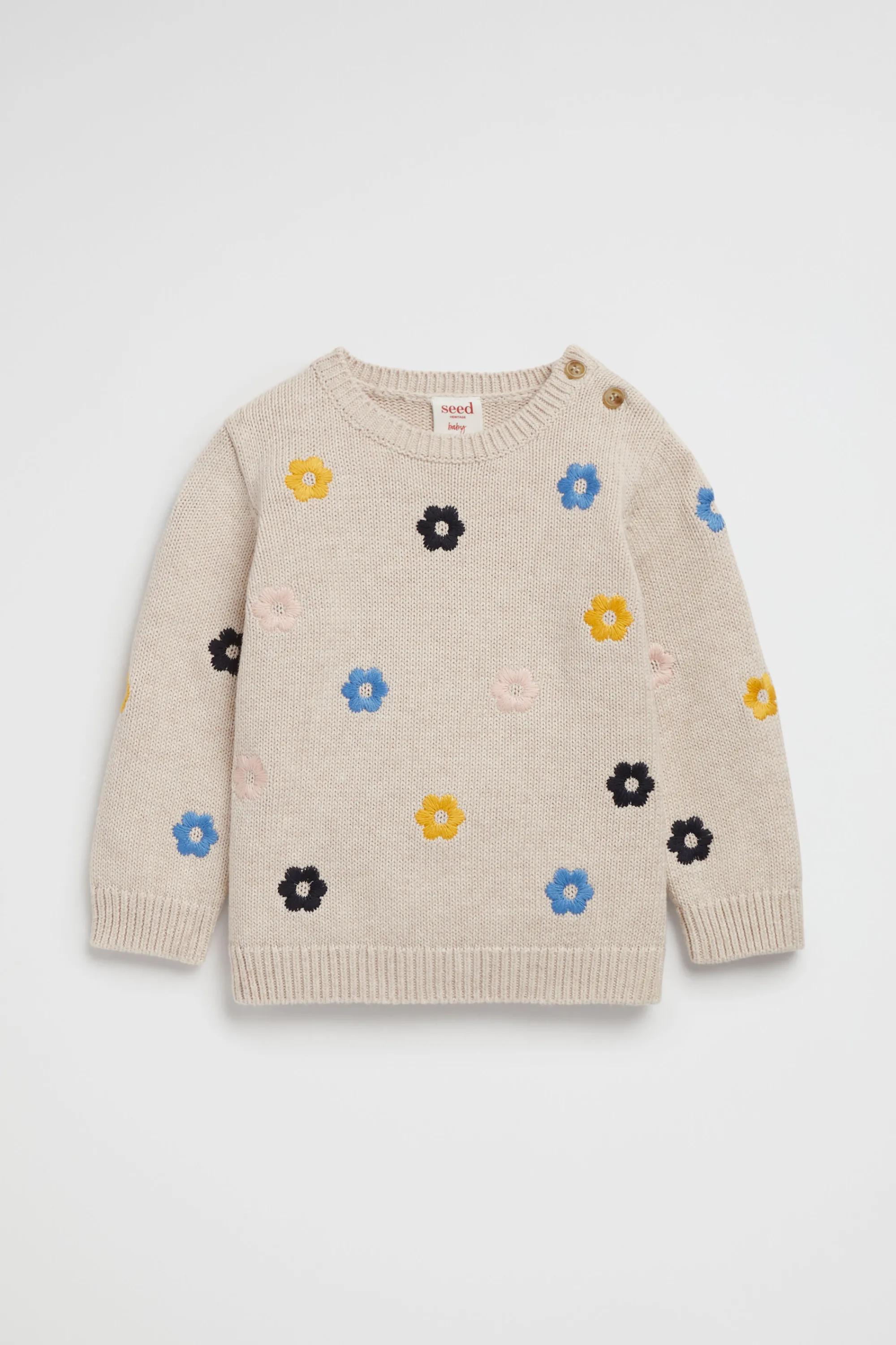 Baby Girl Seed Heritage Knitwear & Sweaters-Daisy Knit