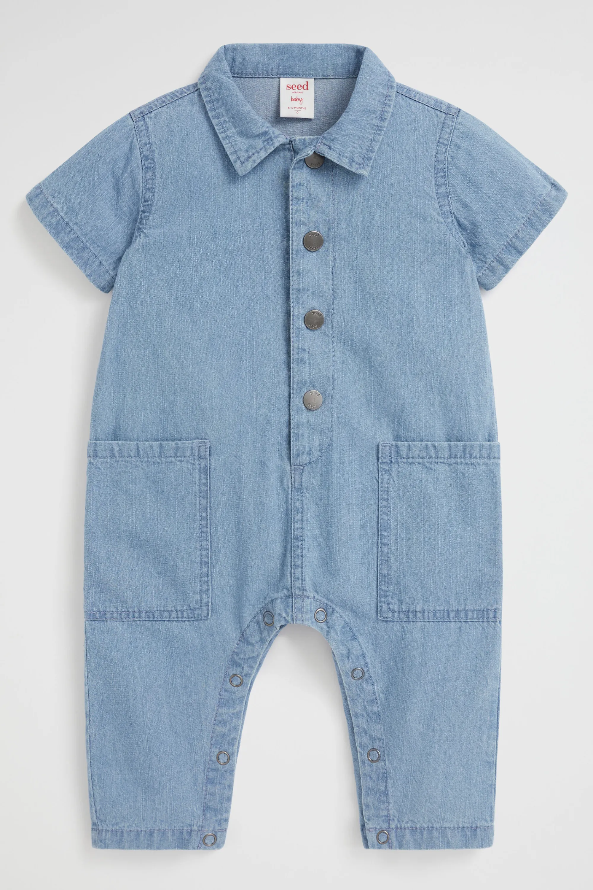 Baby Boy Seed Heritage Denim & Jeans-Denim Romper