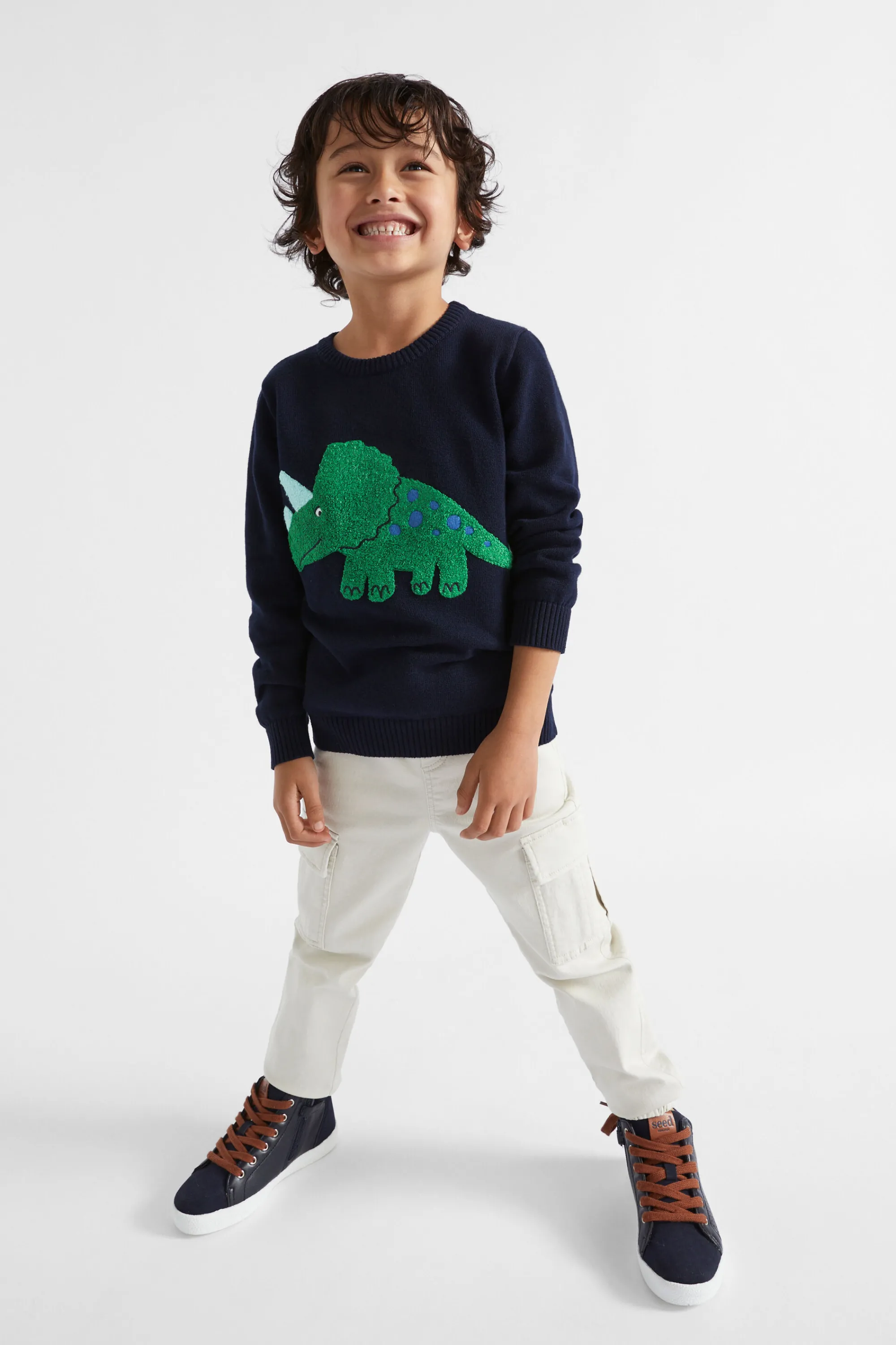 Boy Seed Heritage Knitwear & Sweaters-Dino Crew Knit