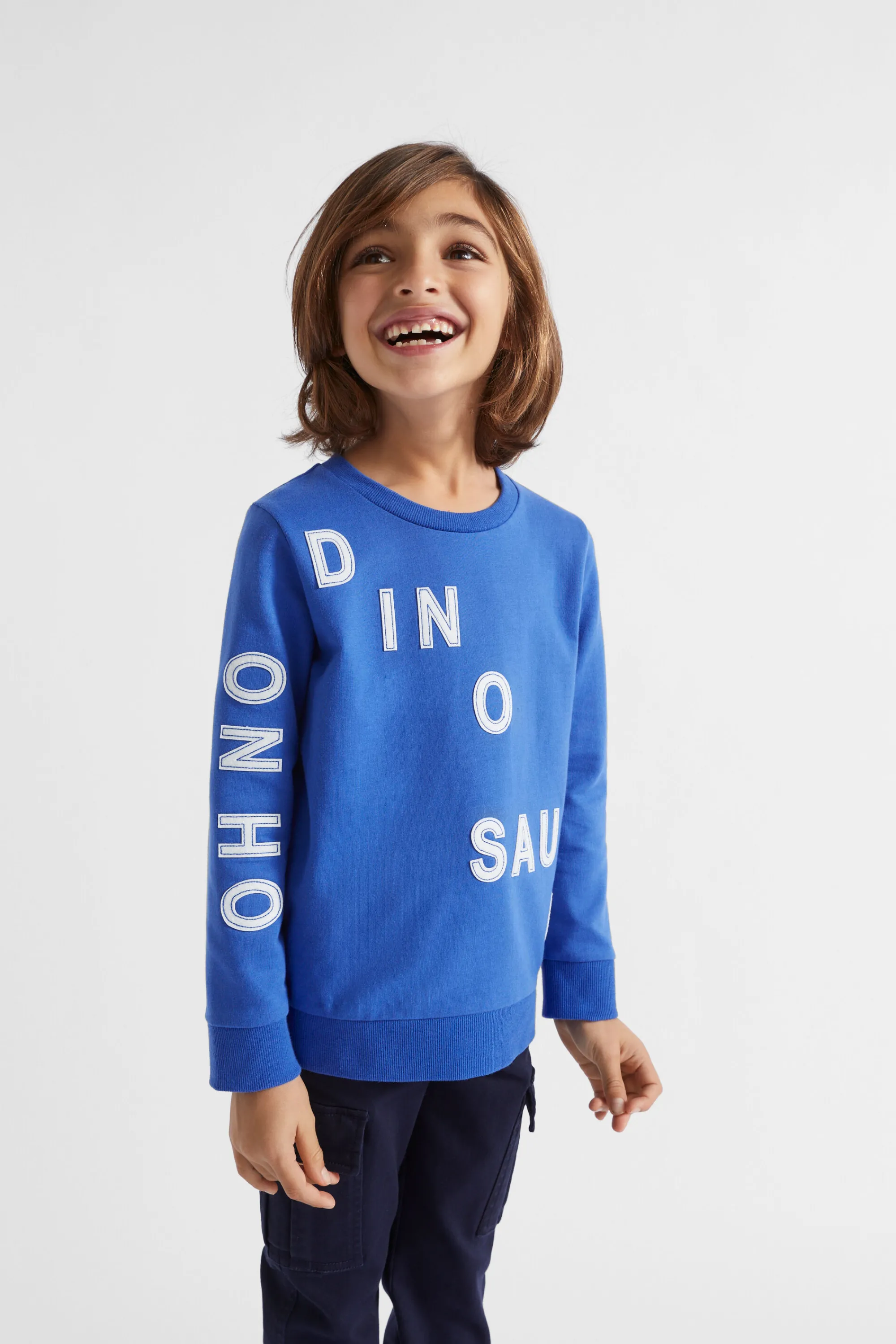 Boy Seed Heritage Knitwear & Sweaters-Dino Slogan Sweat