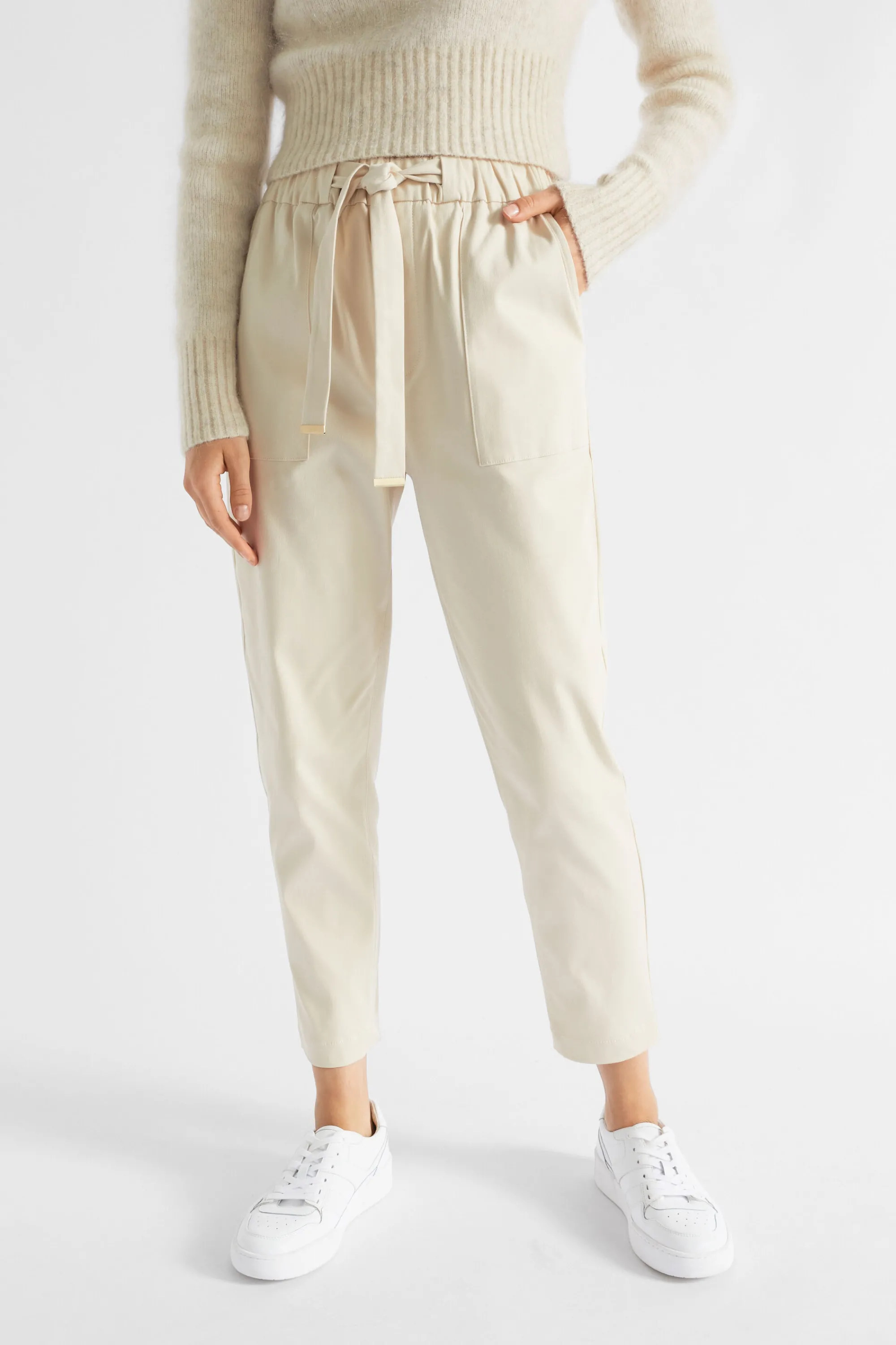 Woman Seed Heritage Pants-Elasticated Tapered Leg Pant