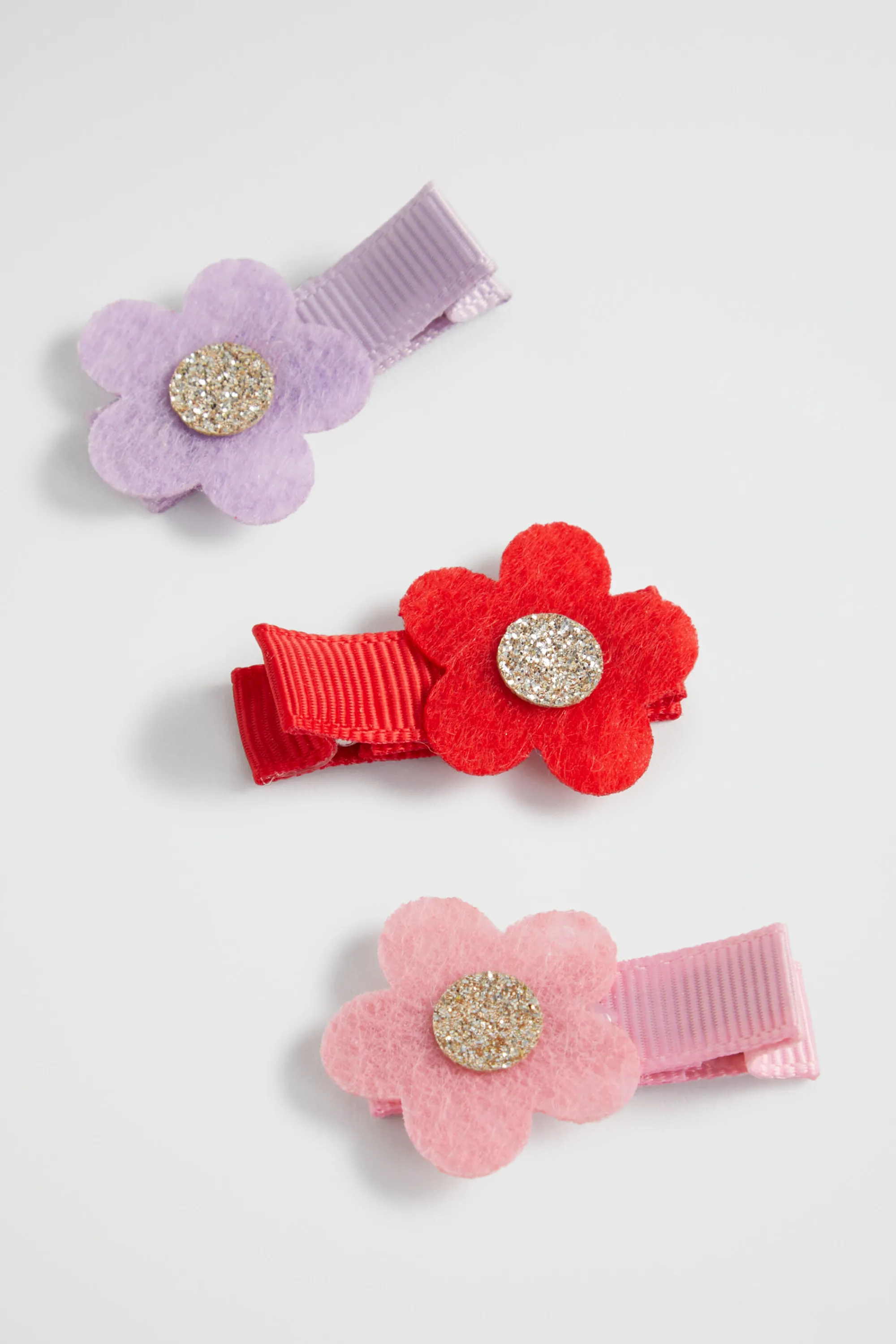 Girl Seed Heritage Hair Accessories-Felt Daisy Duck Clip Trio