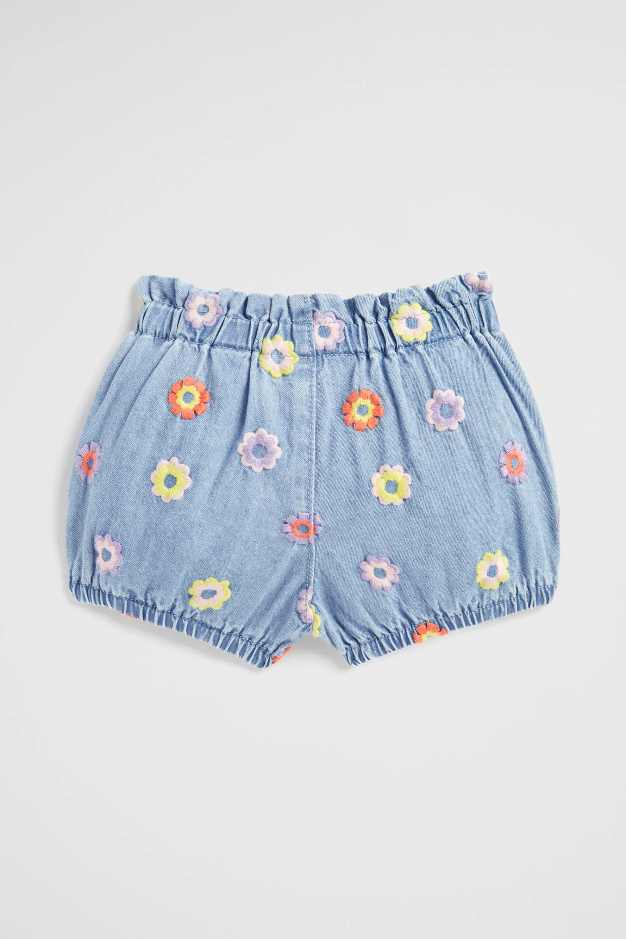 Baby Girl Seed Heritage Denim & Jeans-Floral Denim Short