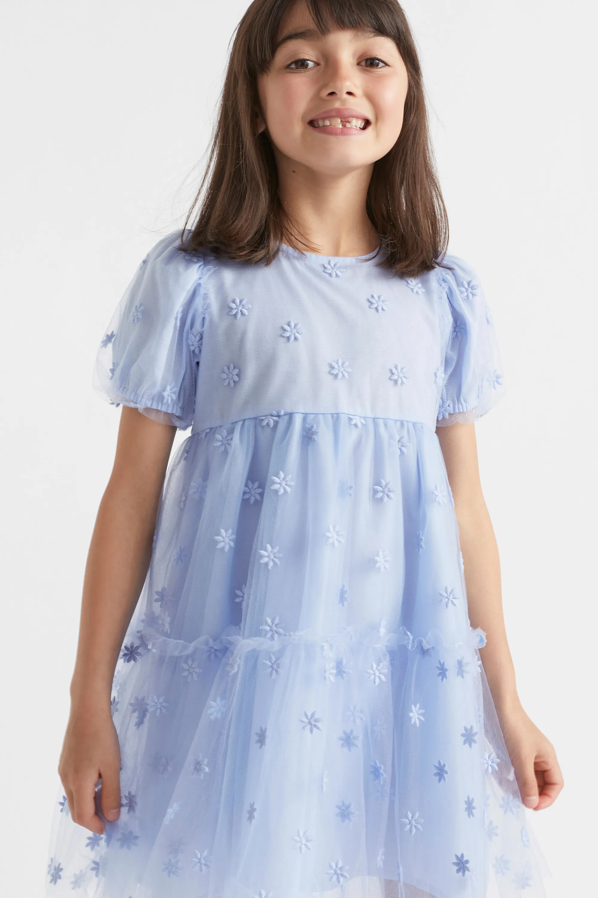 Girl Seed Heritage Dresses-Floral Embroidered Dress