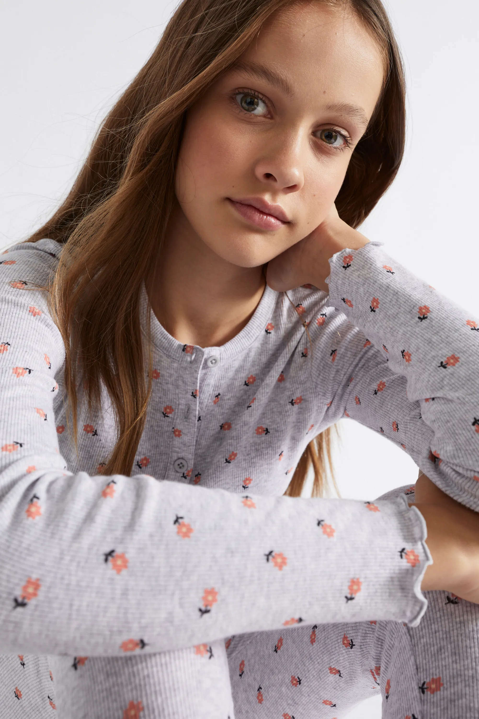 Teen Girl Seed Heritage Pyjamas & Sleepwear-Floral Rib Pj