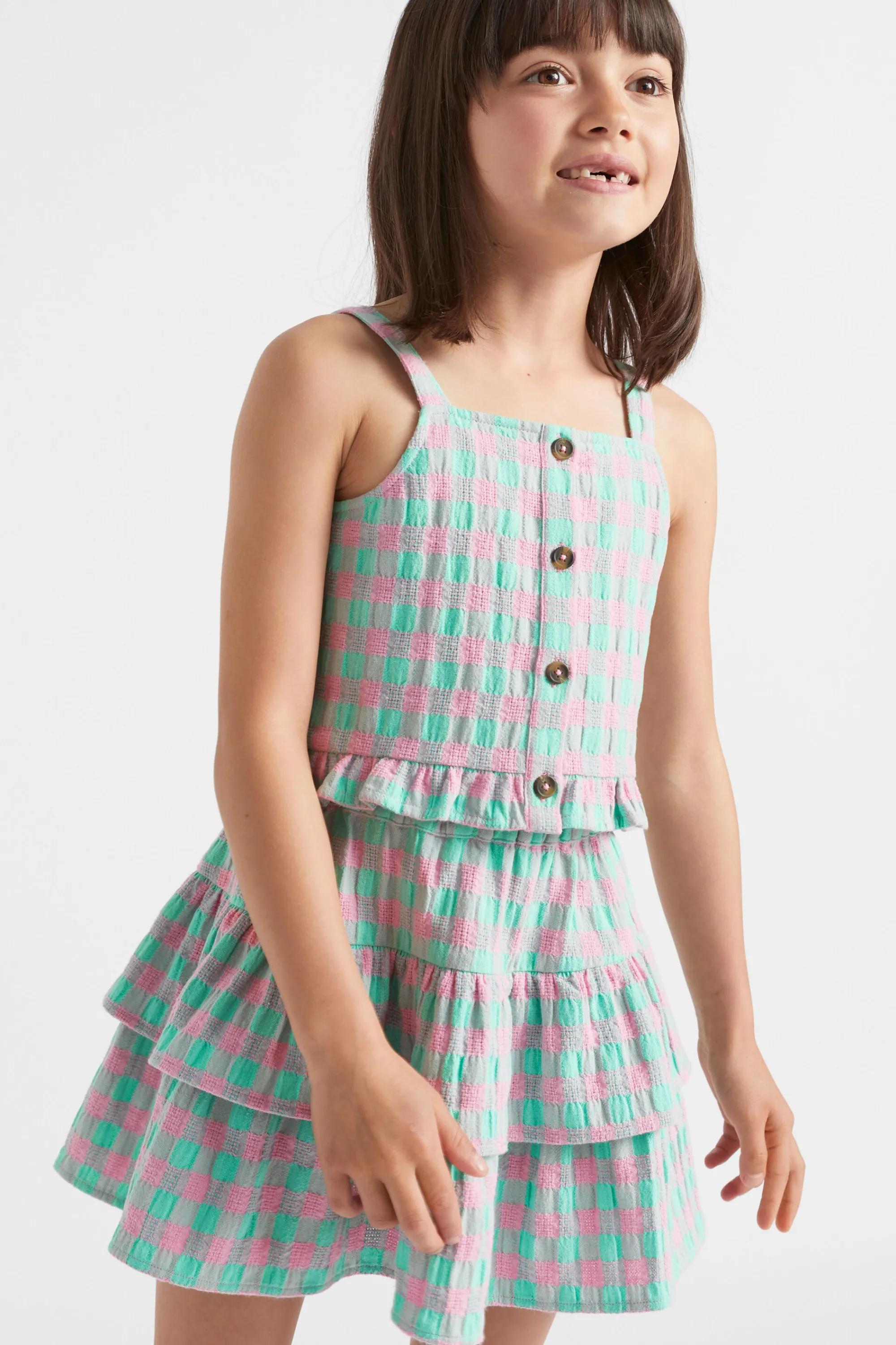 Girl Seed Heritage T-Shirts & Tops-Gingham Cami