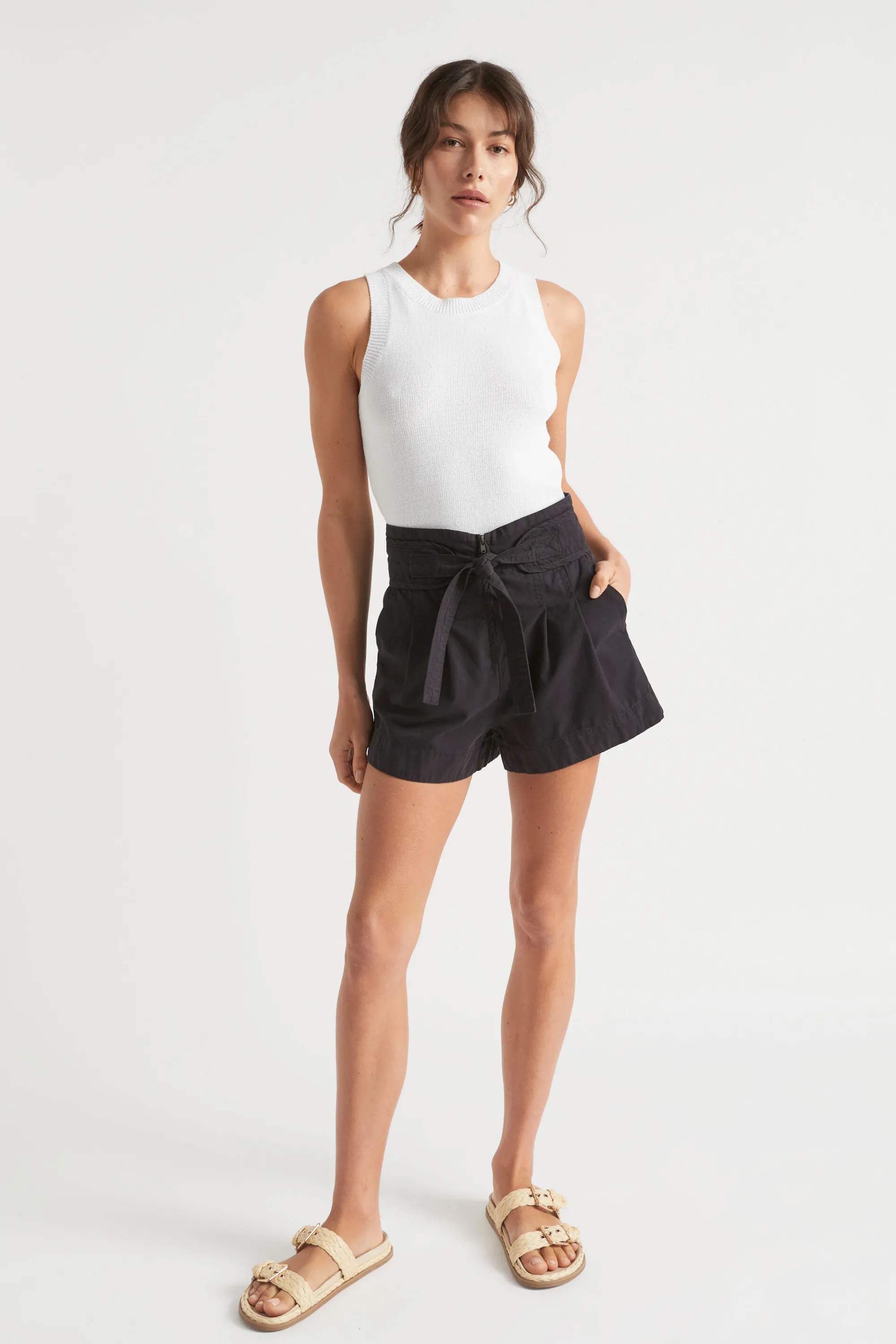 Woman Seed Heritage Shorts-High Waist Tie Front Short