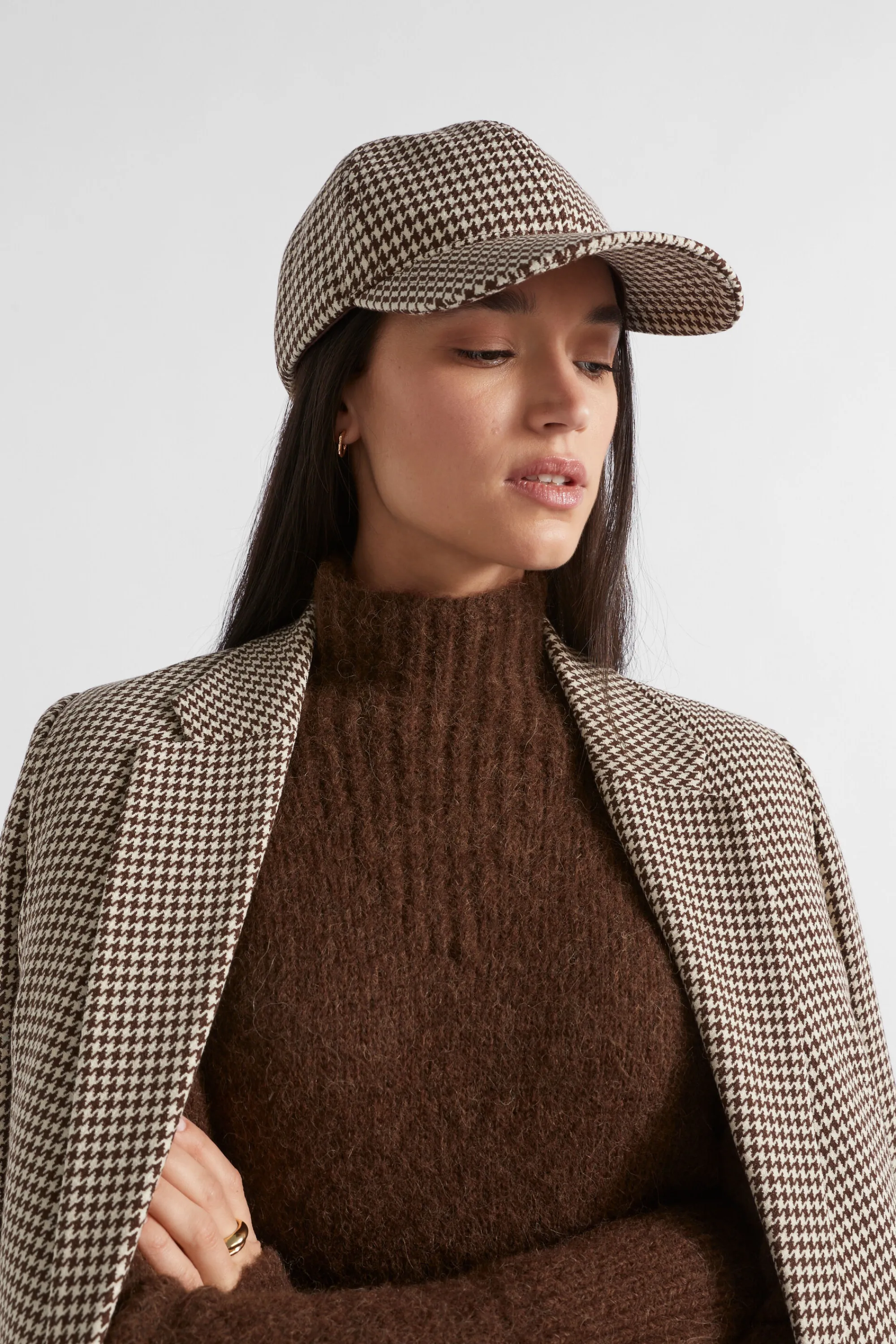 Woman Seed Heritage Hats & Gloves-Houndstooth Cap