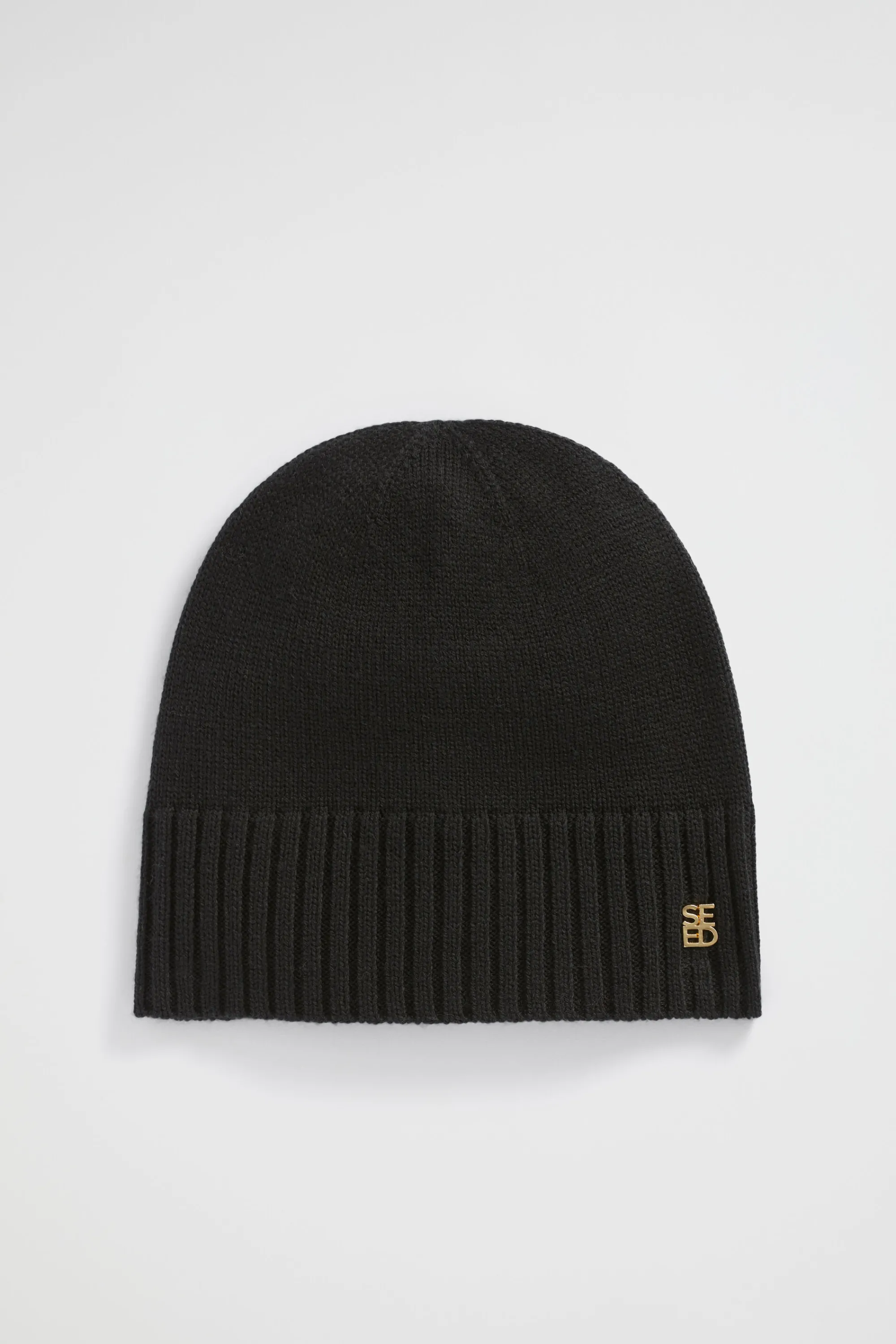 Woman Seed Heritage Hats & Gloves-Logo Detail Wool Beanie