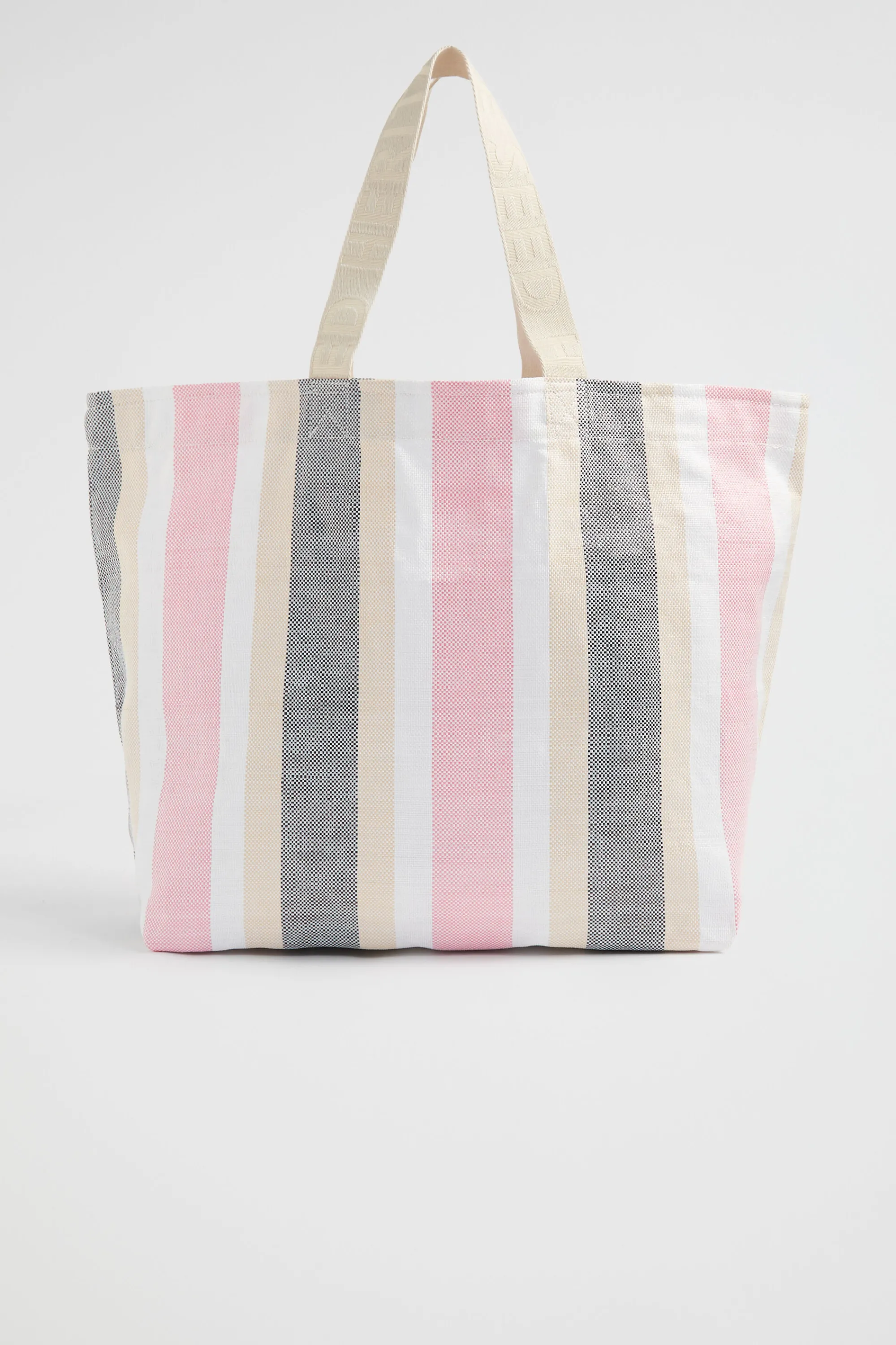 Woman Seed Heritage Beach Bags-Logo Stripe Tote