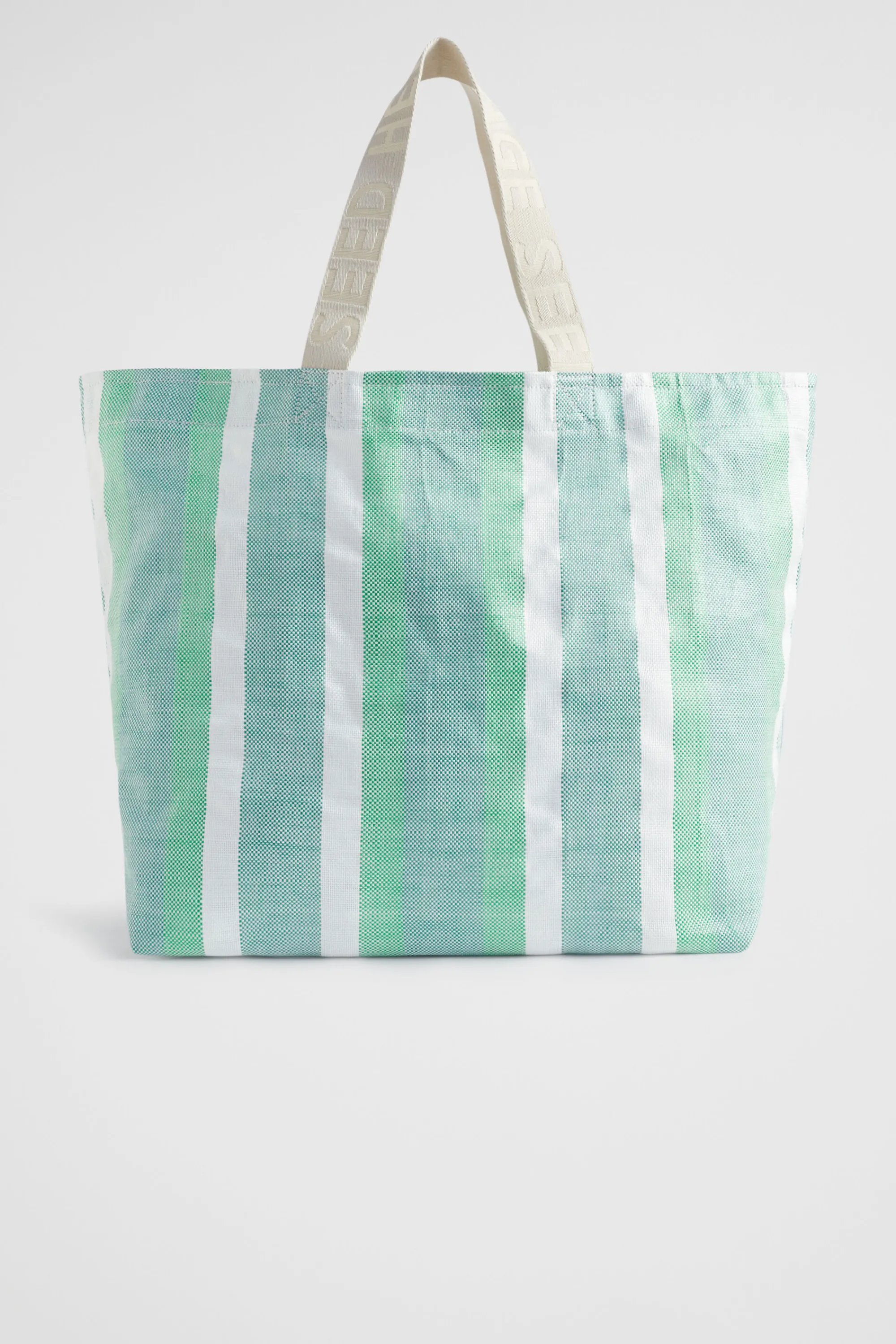 Woman Seed Heritage Beach Bags-Logo Stripe Tote