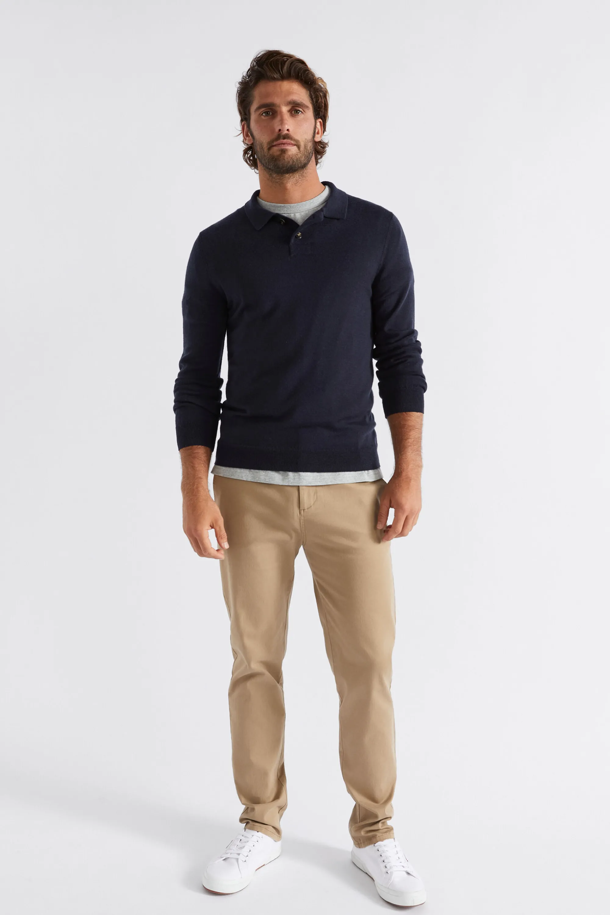 Man Seed Heritage T-Shirts & Sweaters-Merino Knitted Polo