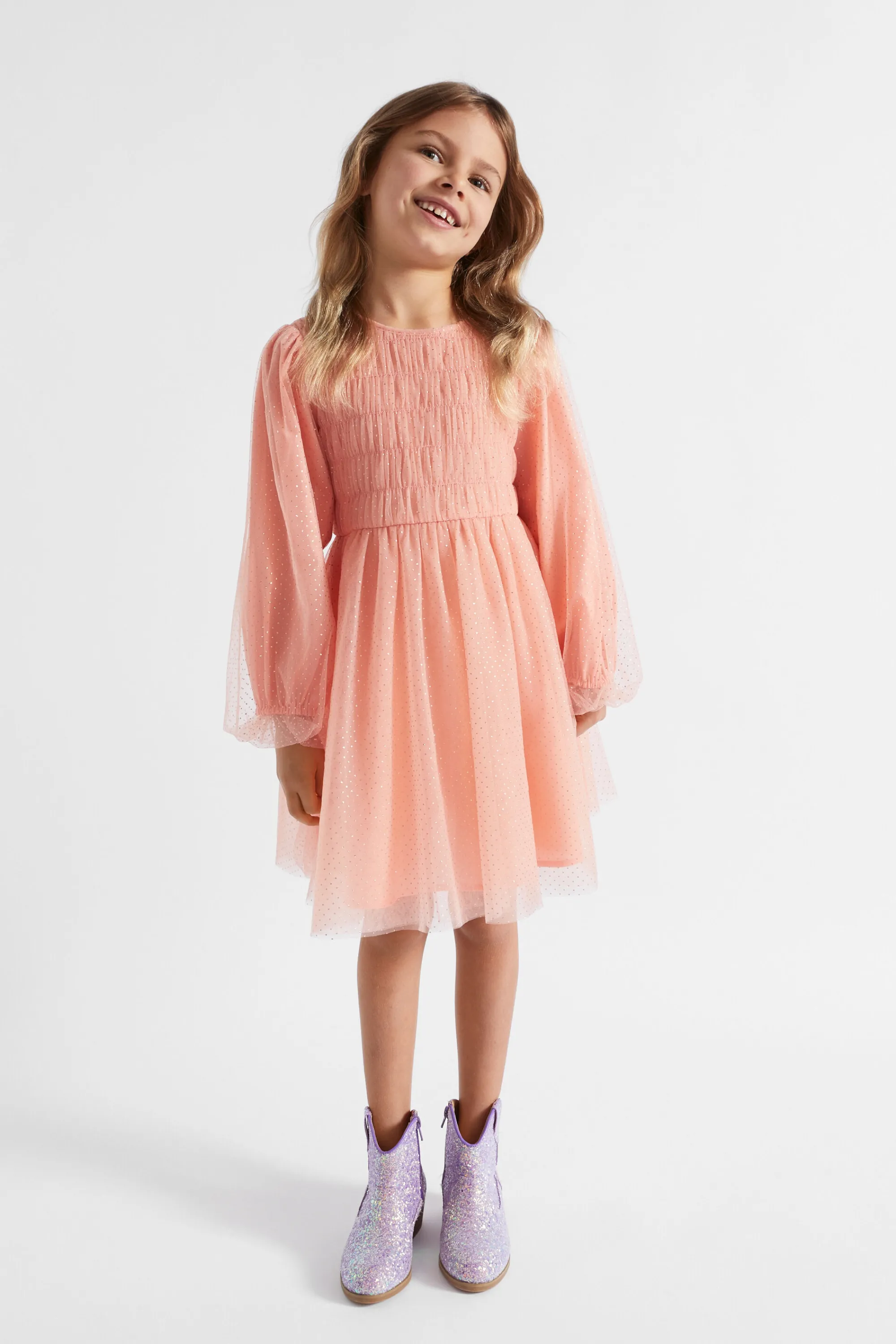 Girl Seed Heritage Dresses-Metallic Pinspot Dress