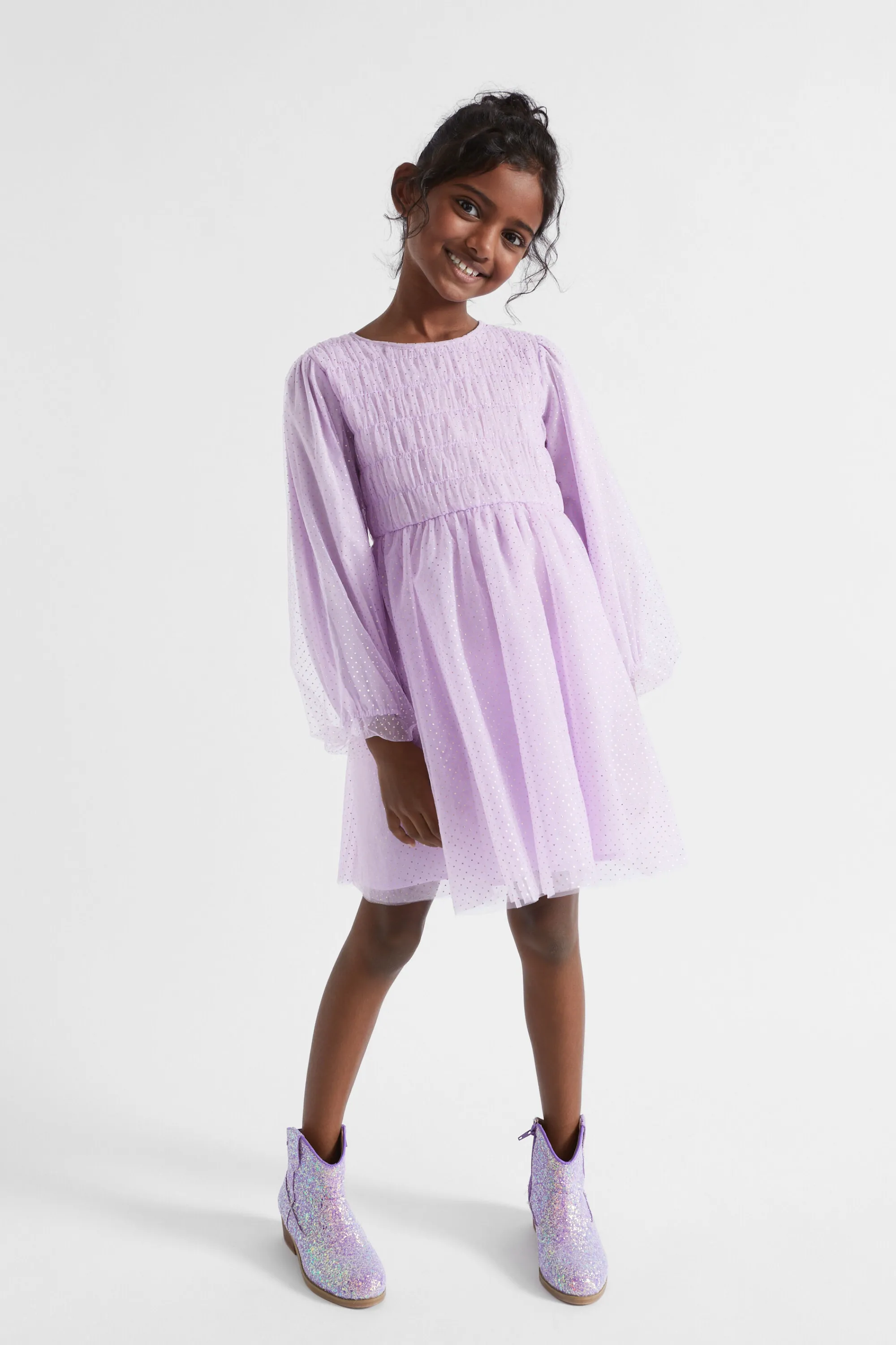 Girl Seed Heritage Dresses-Metallic Pinspot Dress