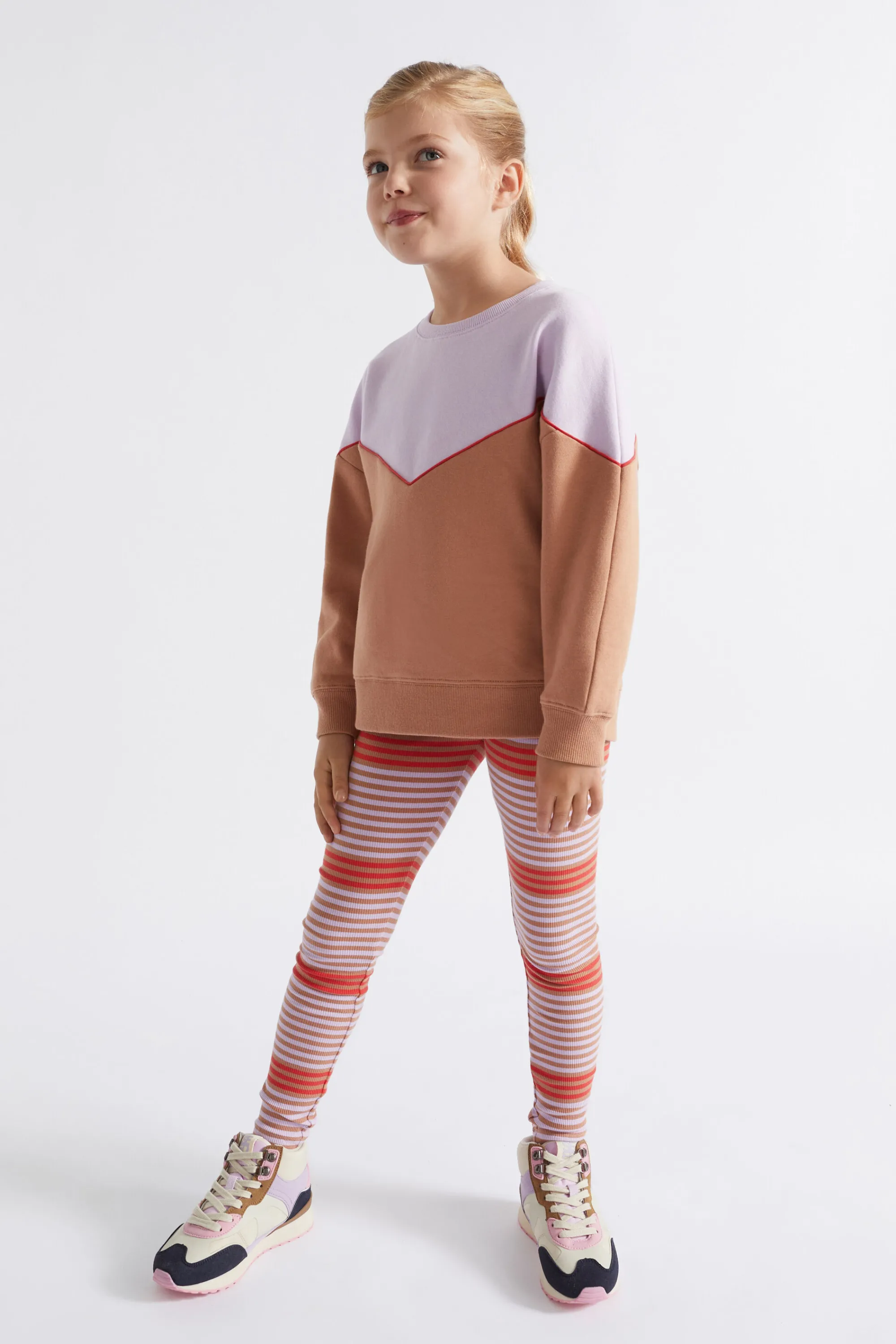 Girl Seed Heritage Pants-Multi Stripe Rib Legging