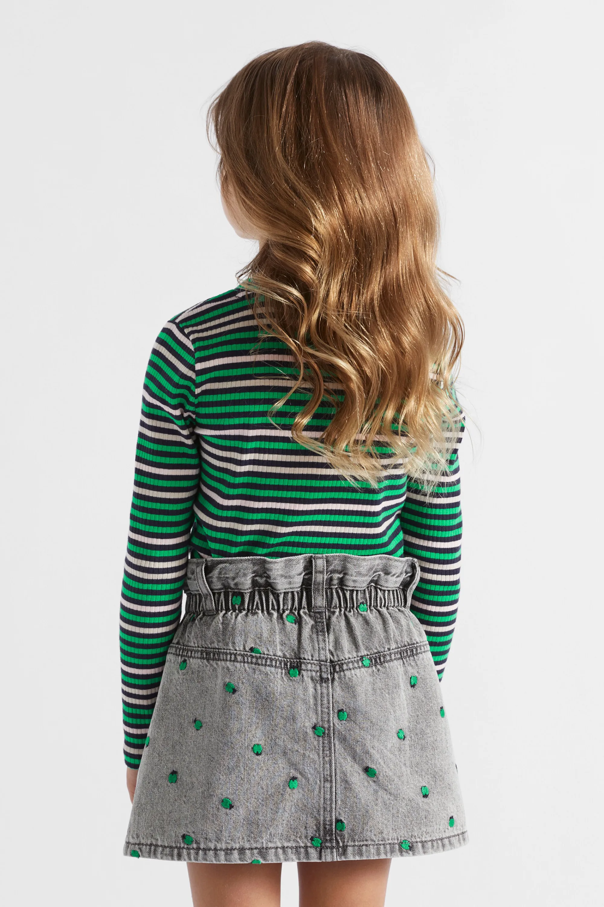 Girl Seed Heritage T-Shirts & Tops-Multi Stripe Rib Tee