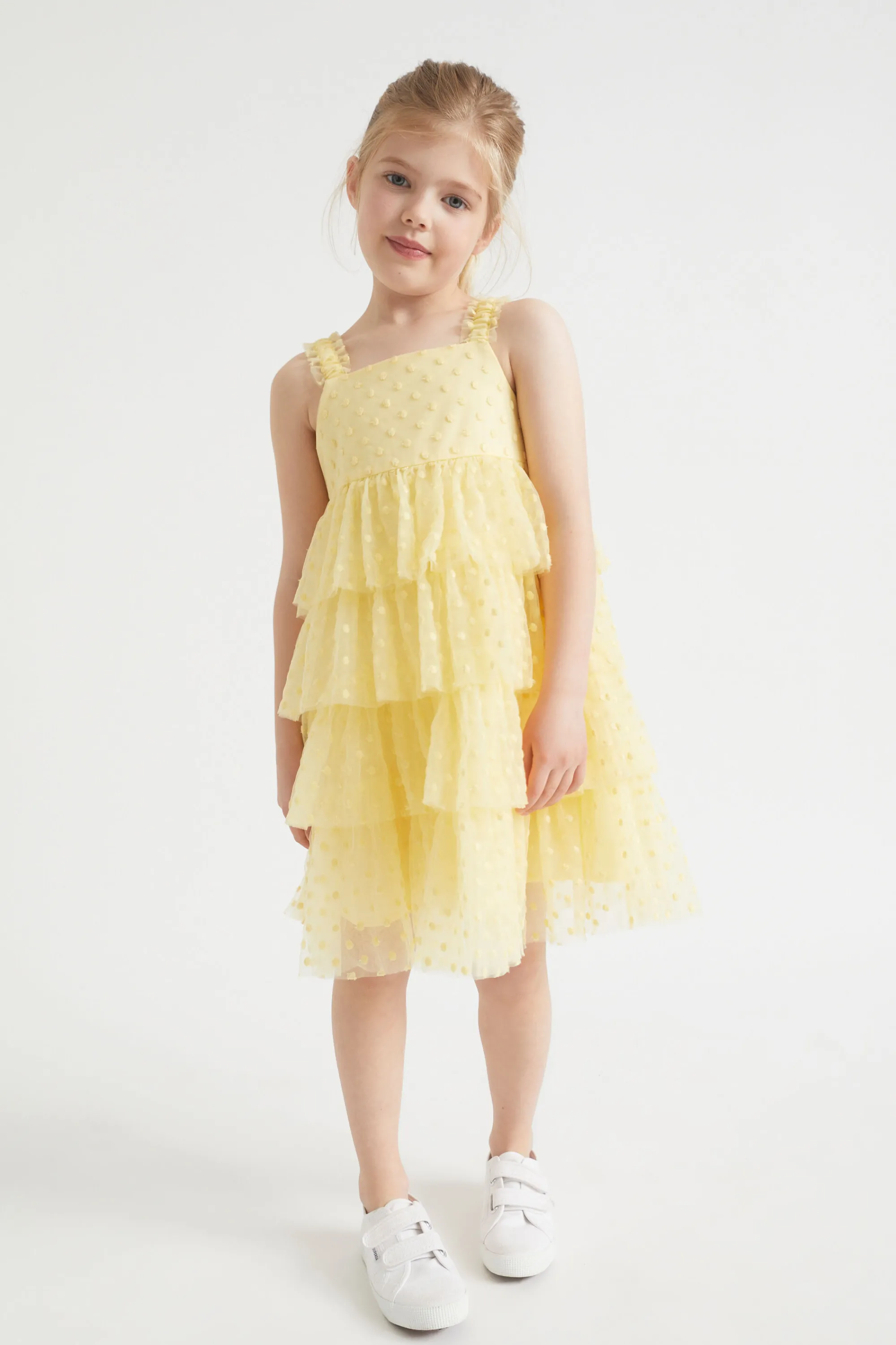 Girl Seed Heritage Dresses-Polka Dot Tiered Dress