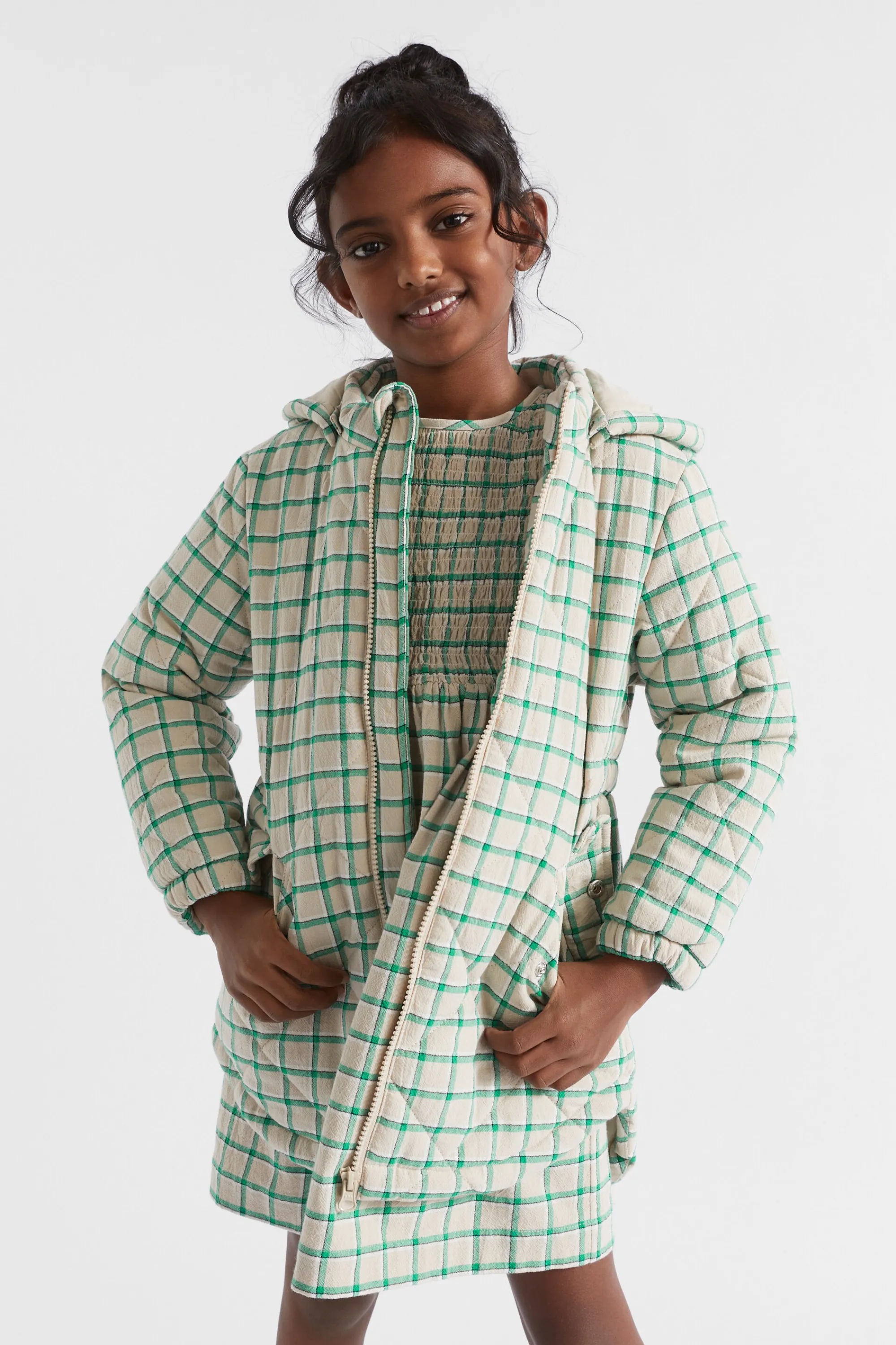 Girl Seed Heritage Jackets & Vests-Quilted Gingham Anorak