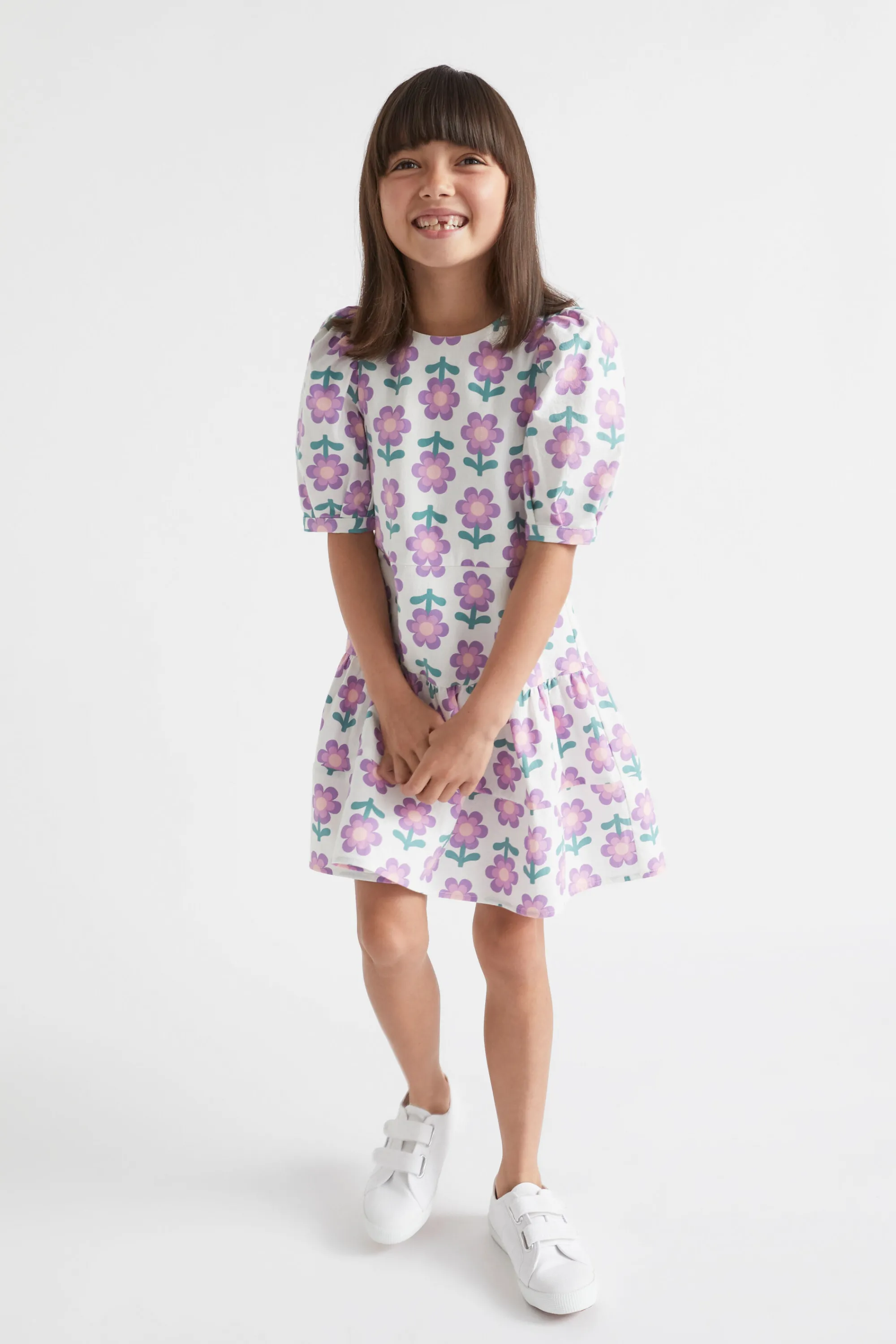 Girl Seed Heritage Dresses-Retro Floral Dress