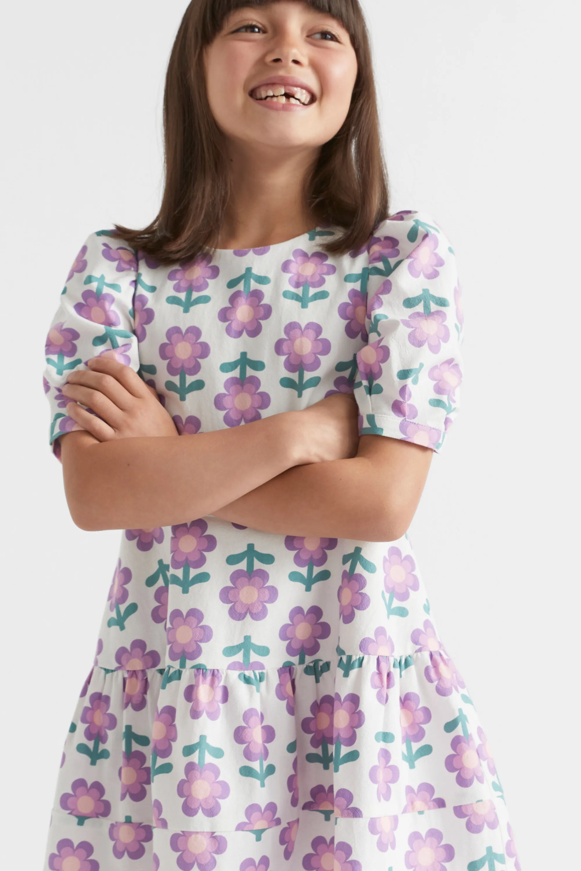 Girl Seed Heritage Dresses-Retro Floral Dress