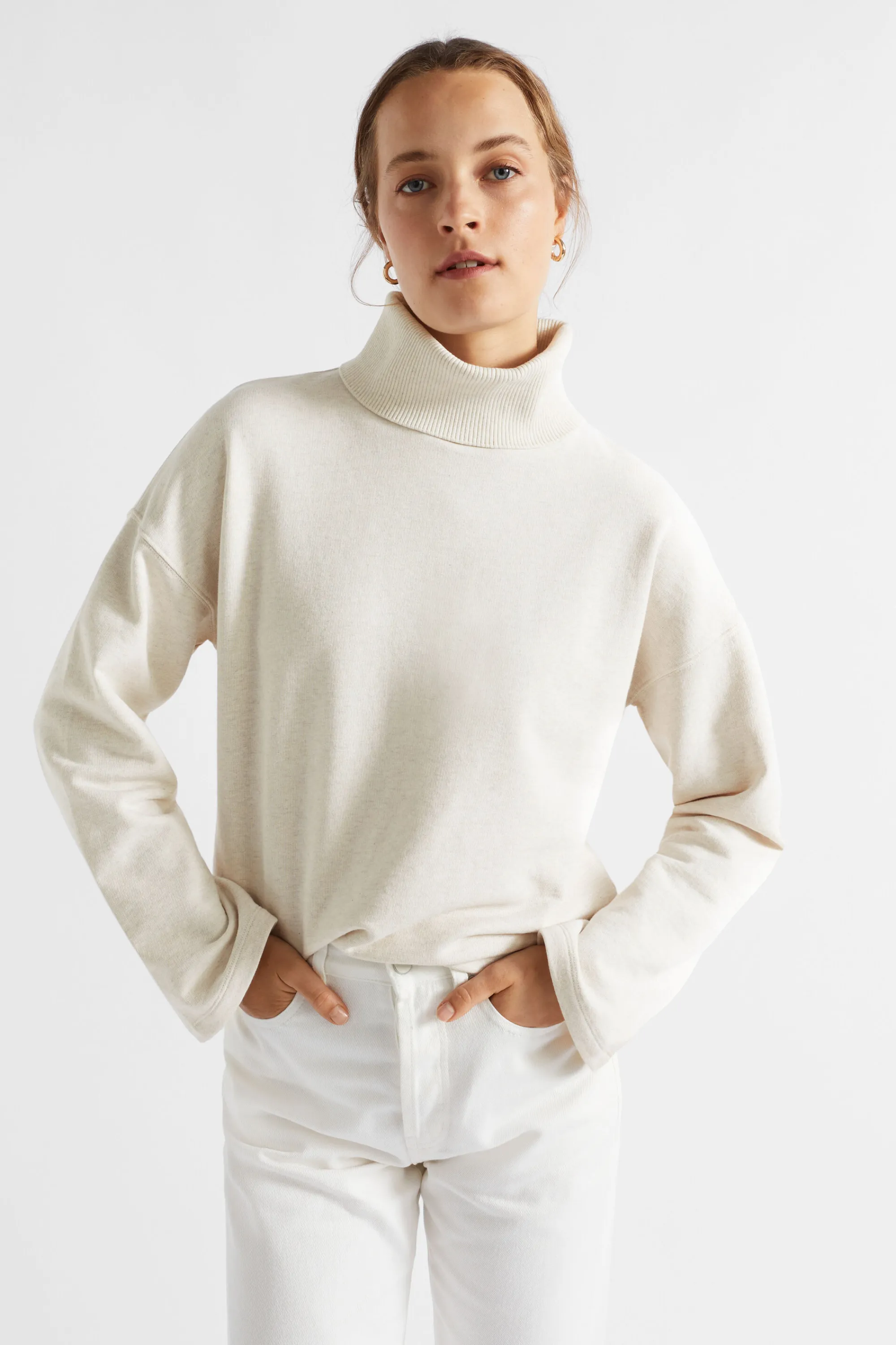 Woman Seed Heritage Knitwear & Sweaters-Roll Neck Terry Sweat