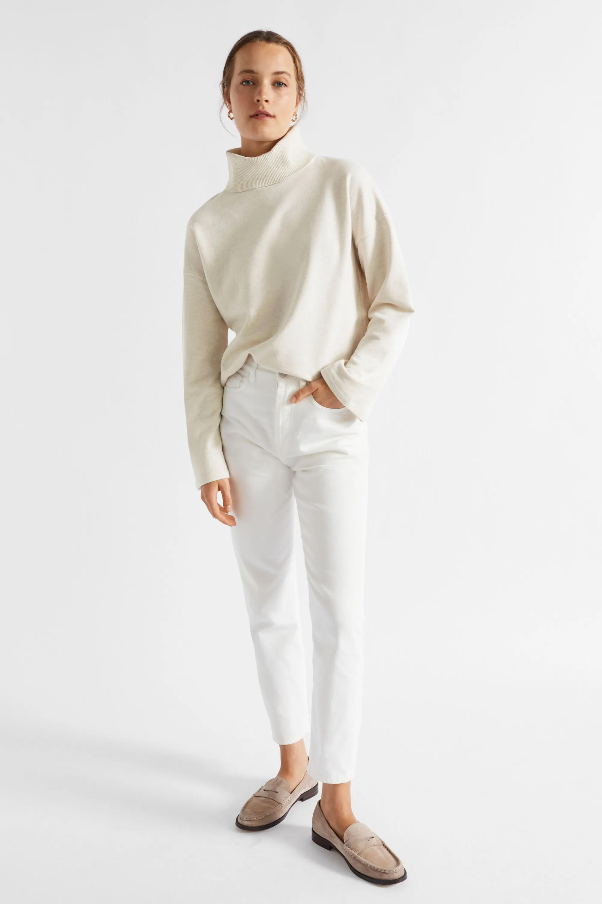 Woman Seed Heritage Knitwear & Sweaters-Roll Neck Terry Sweat