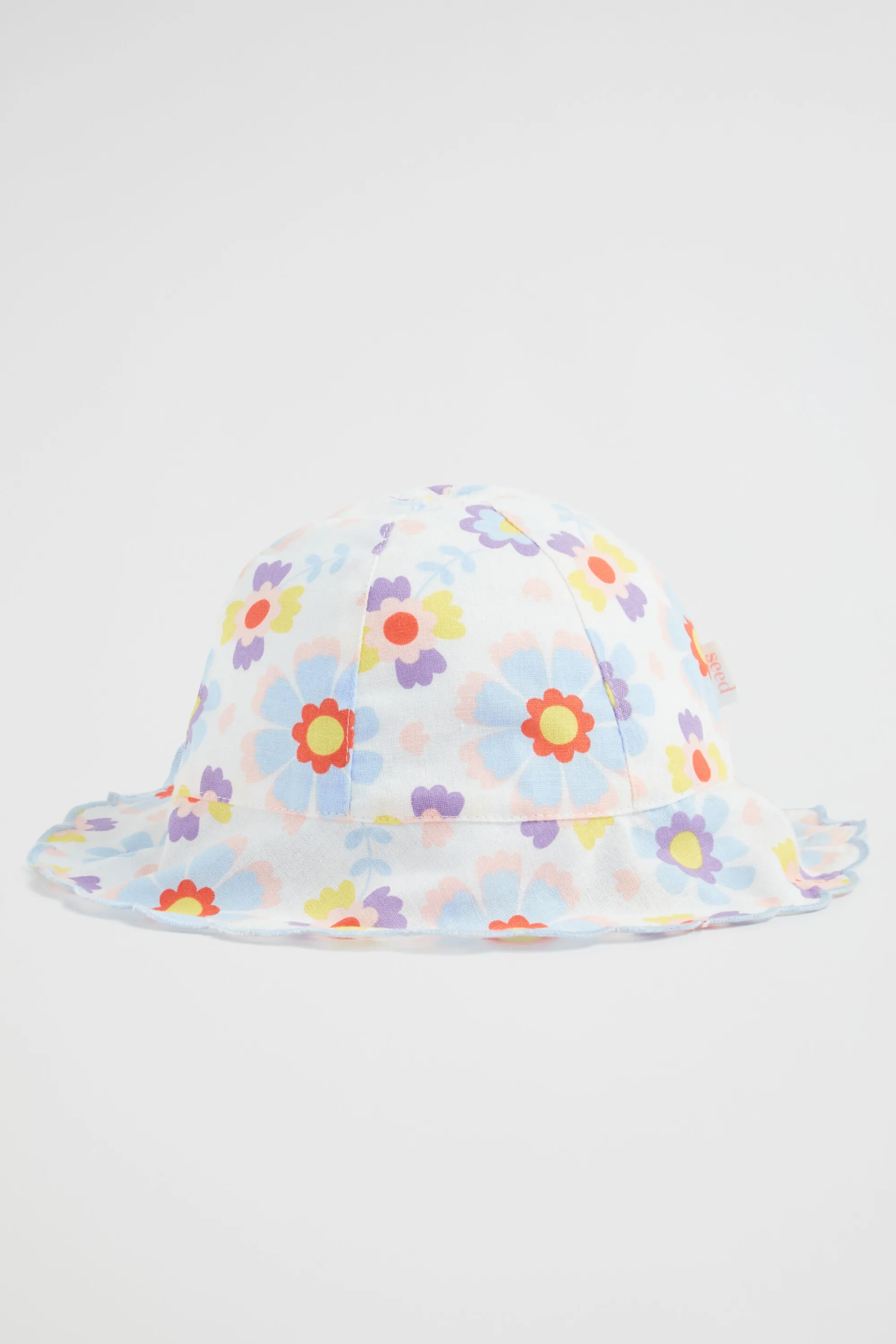 Baby Girl Seed Heritage Hats & Caps-Scalloped Edge Floral Sun Hat